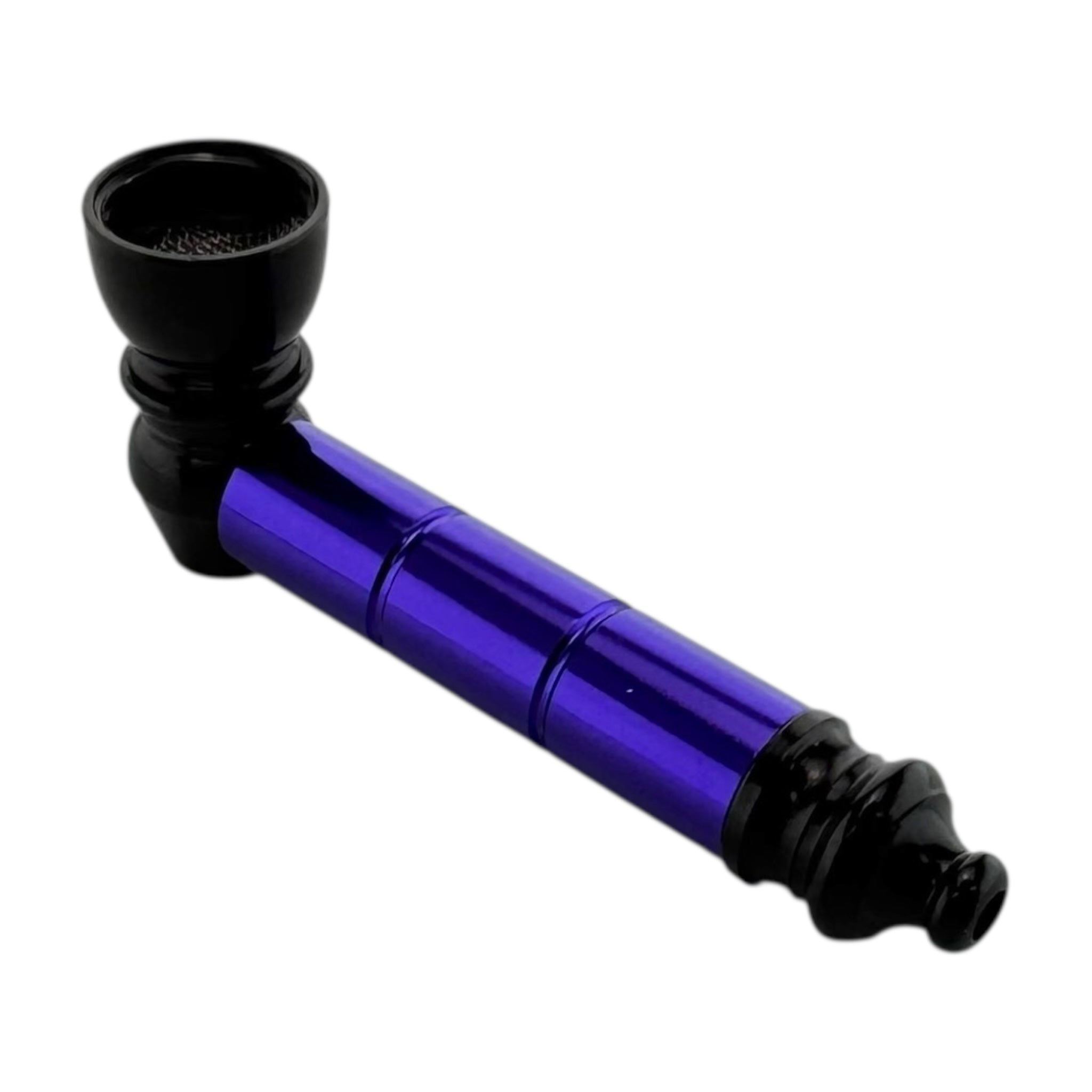 Purple and black smoking pipe on a white background