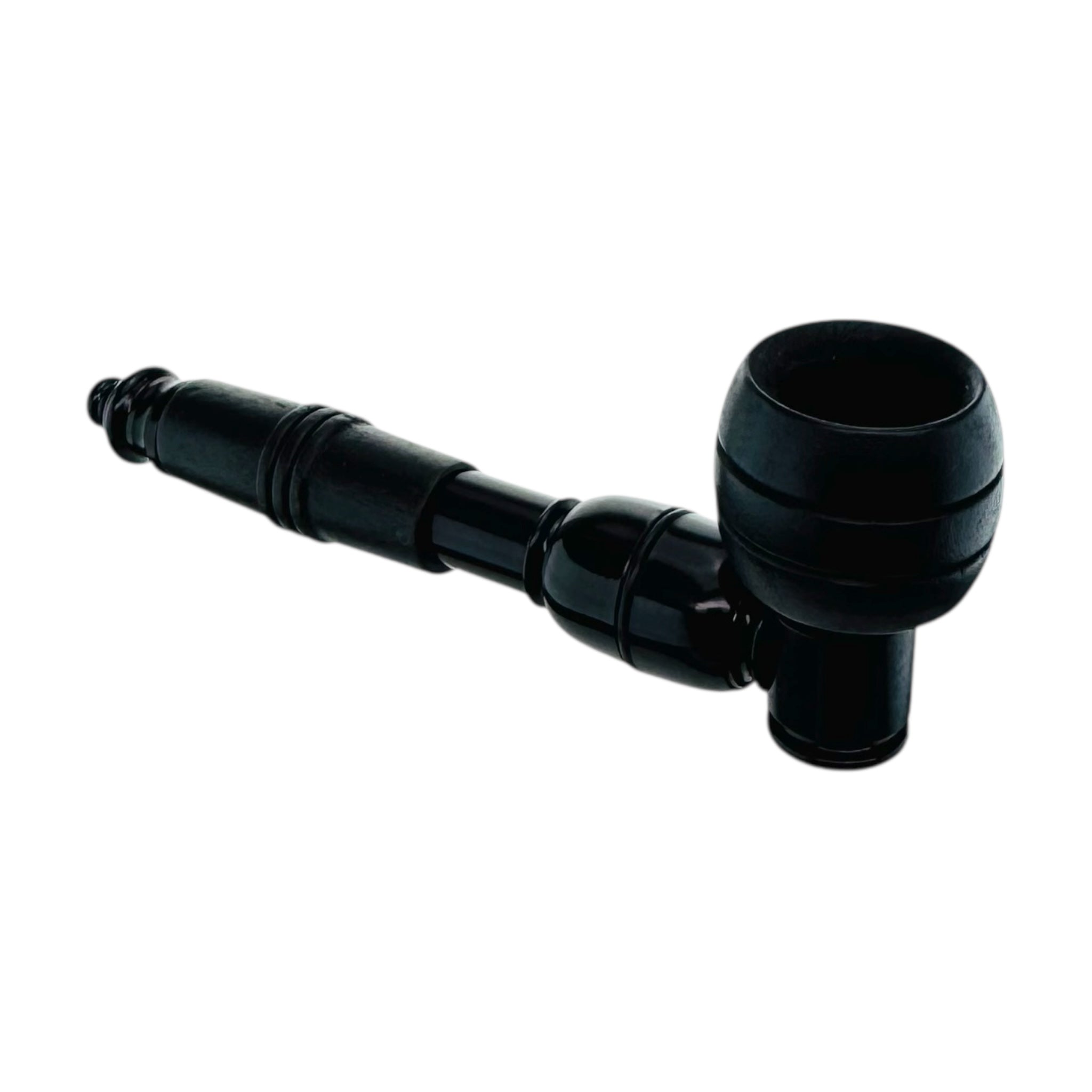 Black smoking pipe on a white background