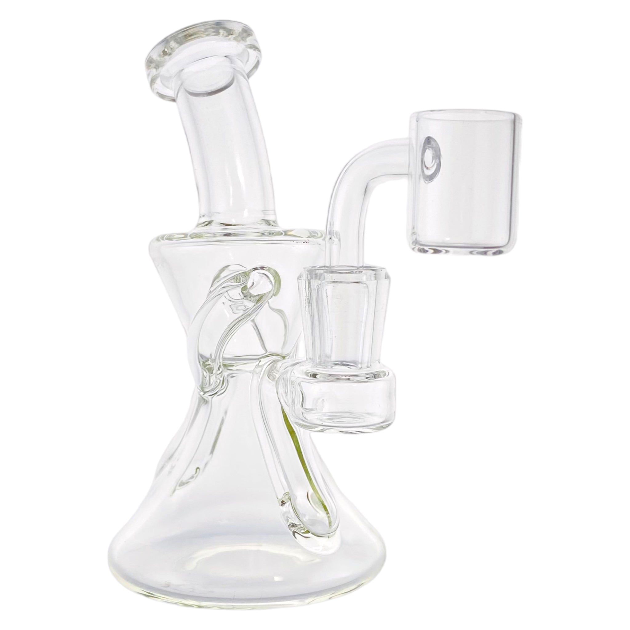 Small Clear Hour Glass Shape Double Uptake Glass Recycler