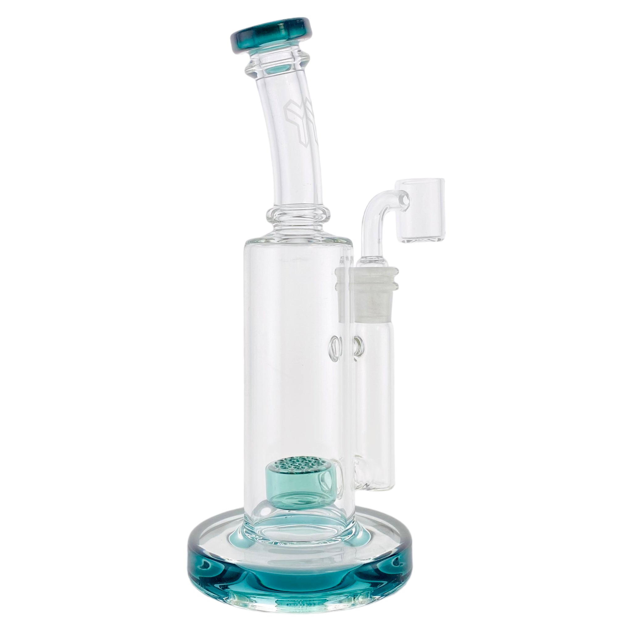 Deluxe Glass - Dab Rig with Seed of Life Percolator Lake Green