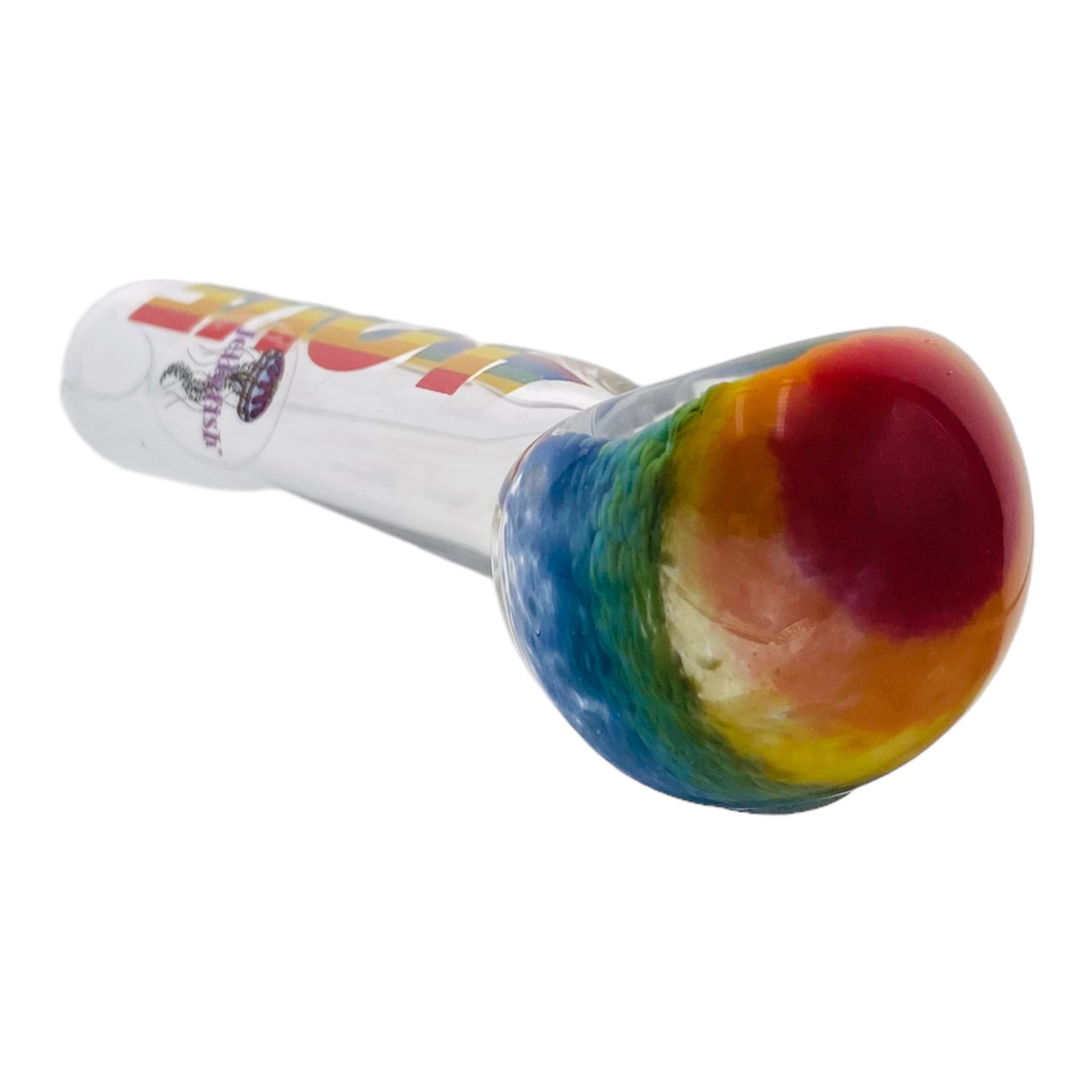 Jellyfish Glass - Clear With Rainbow Frit Bowl And Rainbow Love