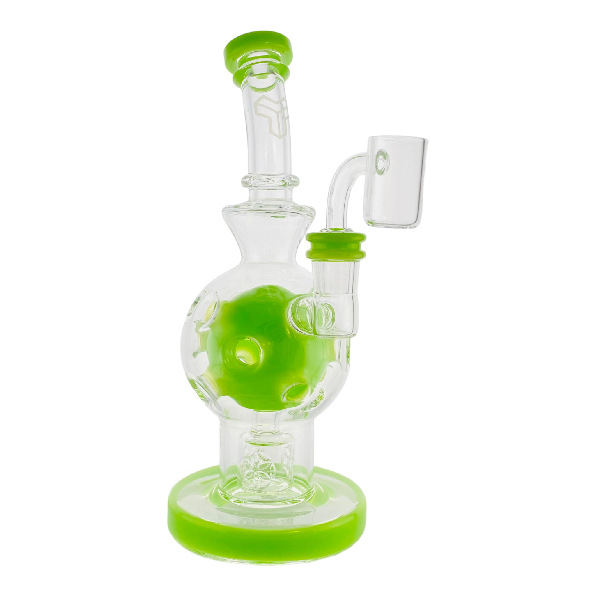 Deluxe Glass - Slyme Green Fab Egg Dab Rig With Seed of Life Perc 