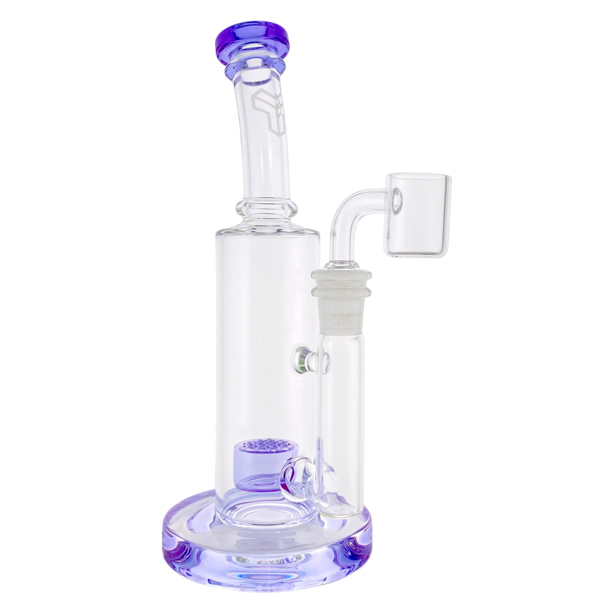 Deluxe Glass - Purple Dab Rig With Seed of Life Perc