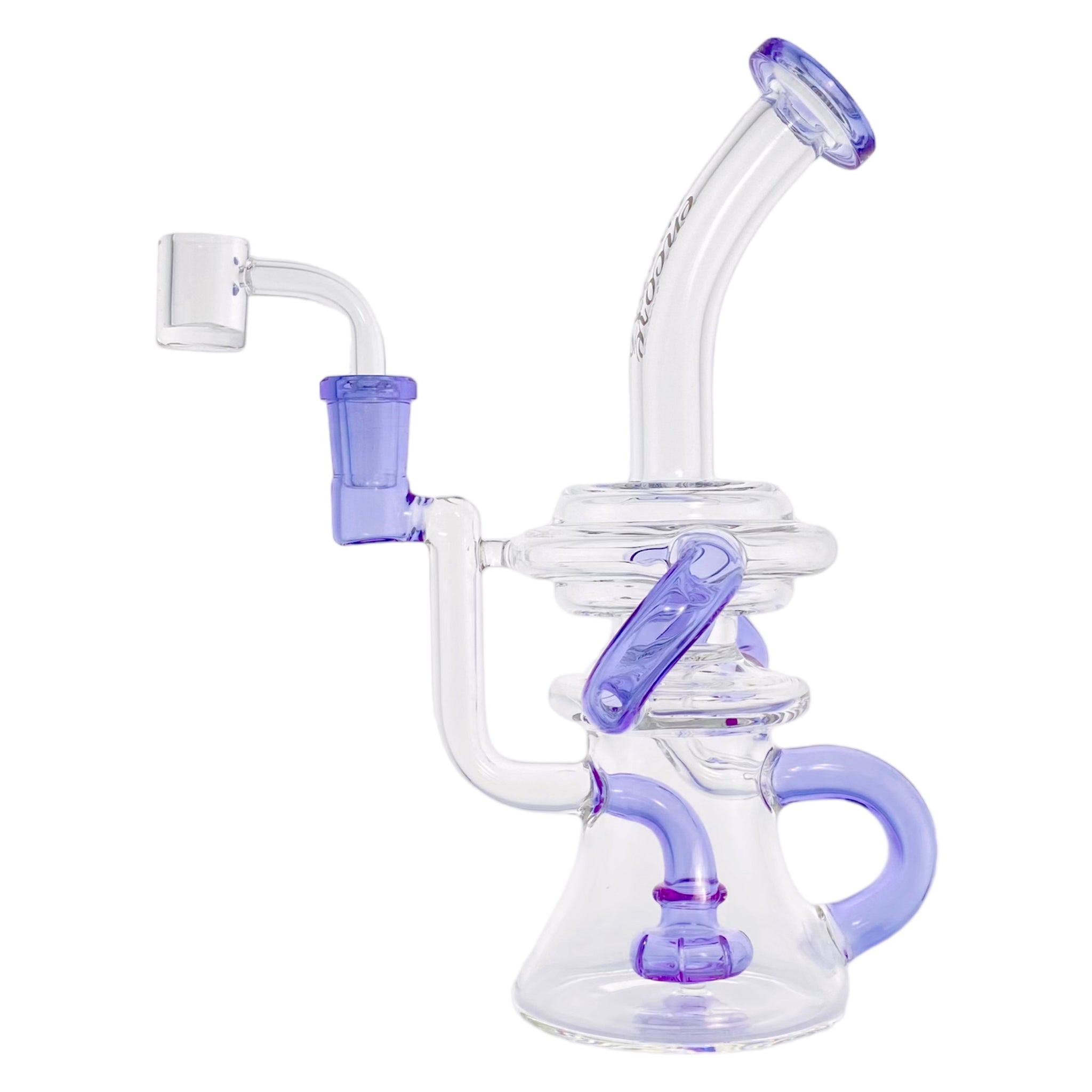 Encore Glass - Purple Double Uptake Klein Recycler Glass Dab Rig