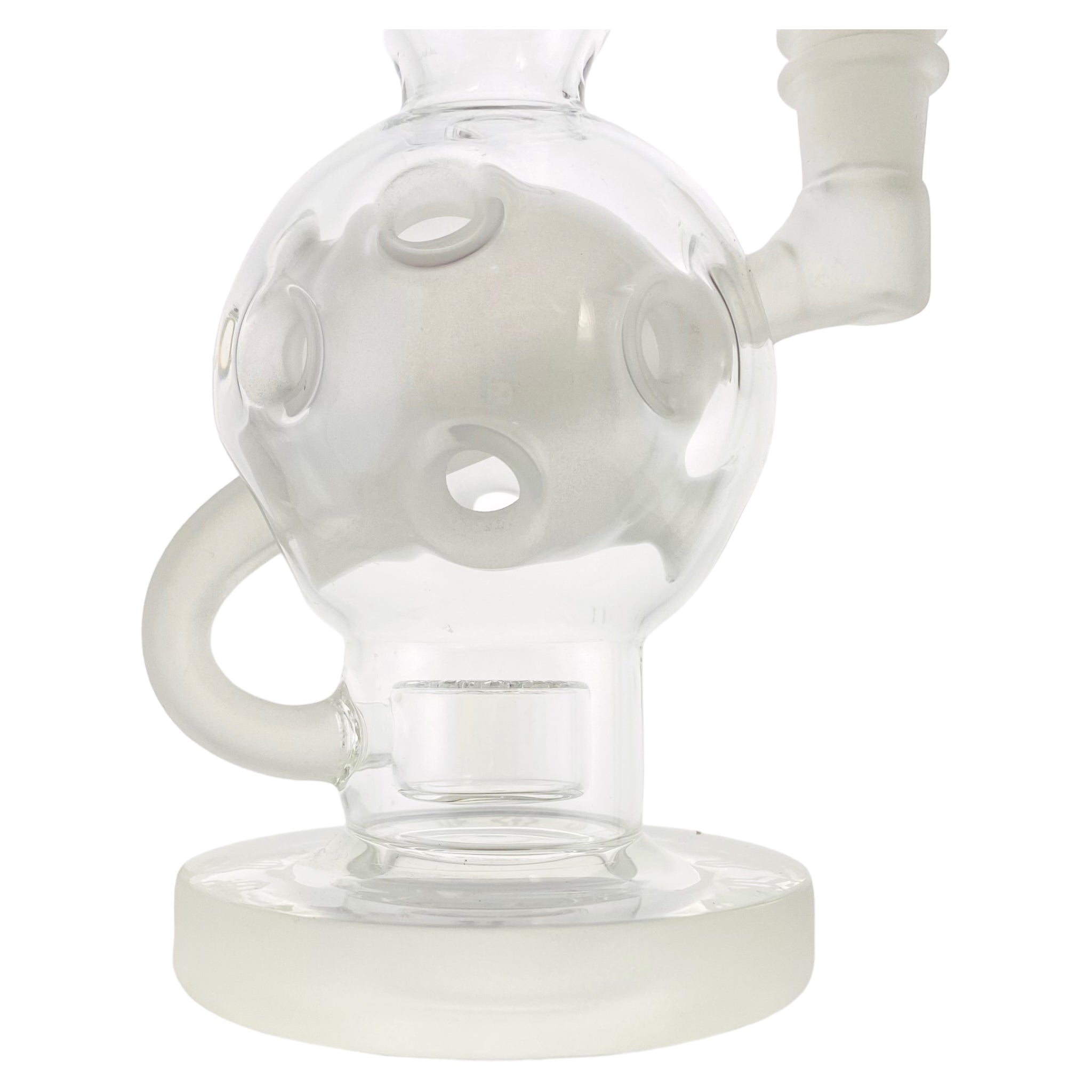 Deluxe Glass - Sandblasted Faberge Exosphere Ball Rig Dab Rig With Seed of Life Perc