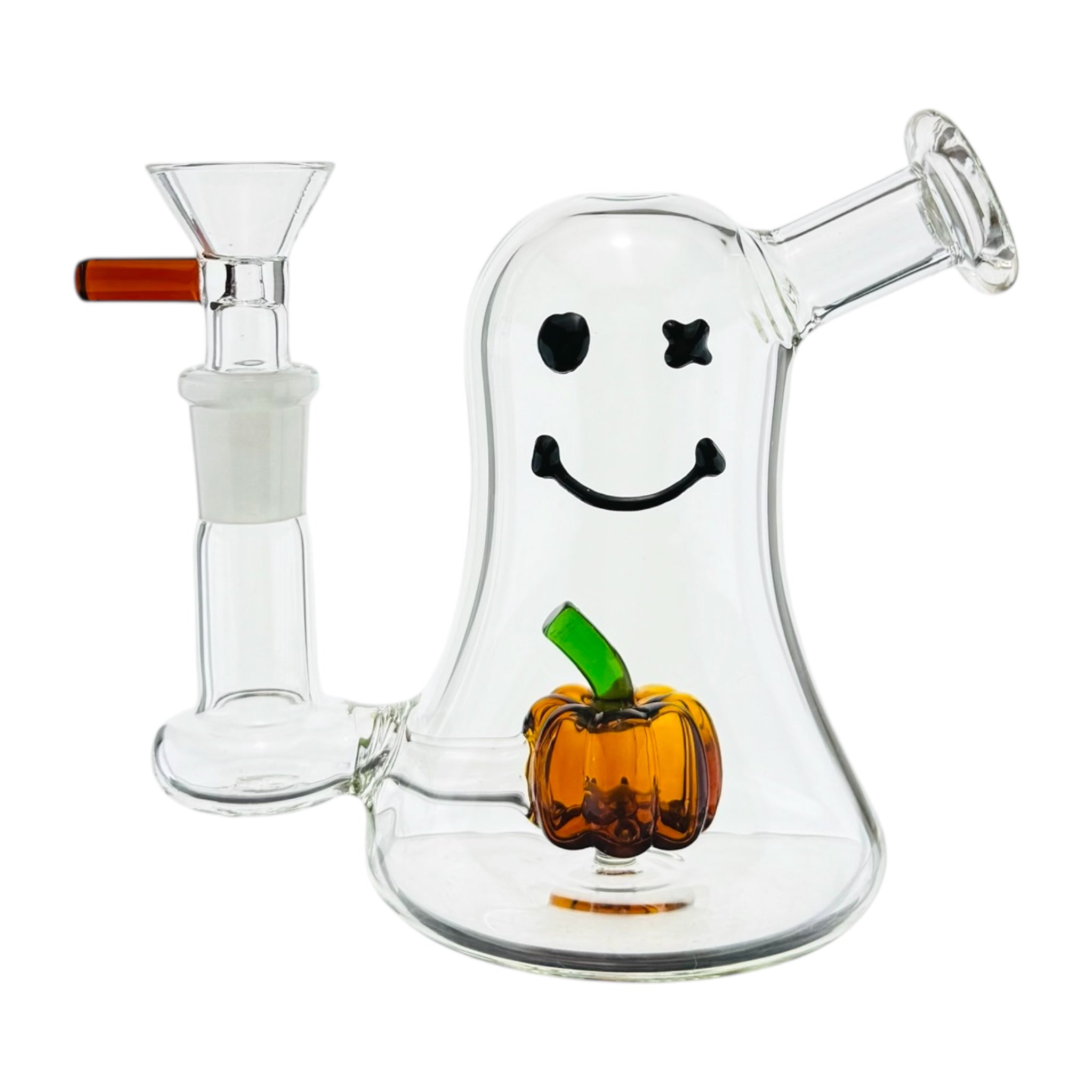 Clear Ghost Dab Rig With Pumpkin Perc