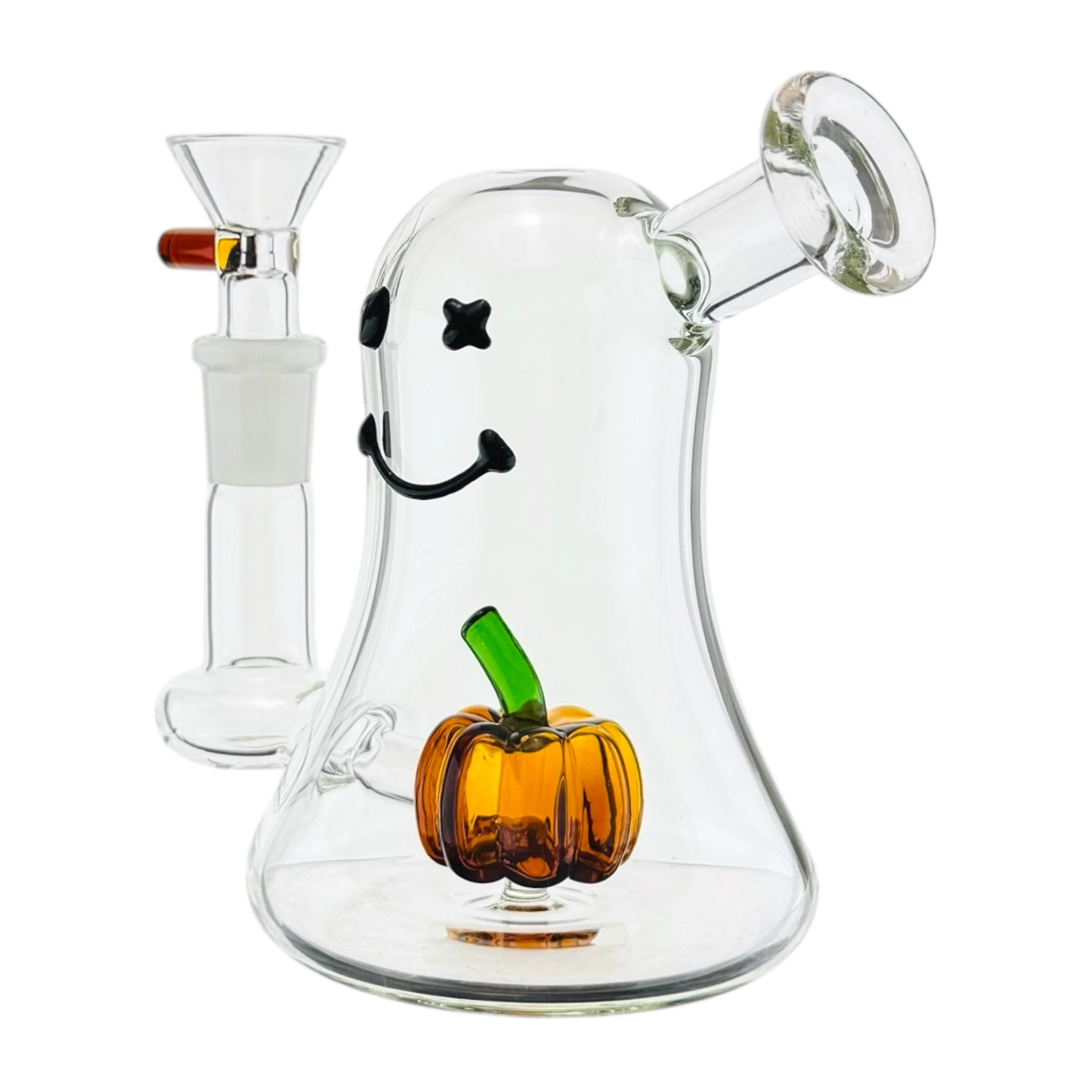 Cute Clear Ghost Dab Rig With Pumpkin Percolator