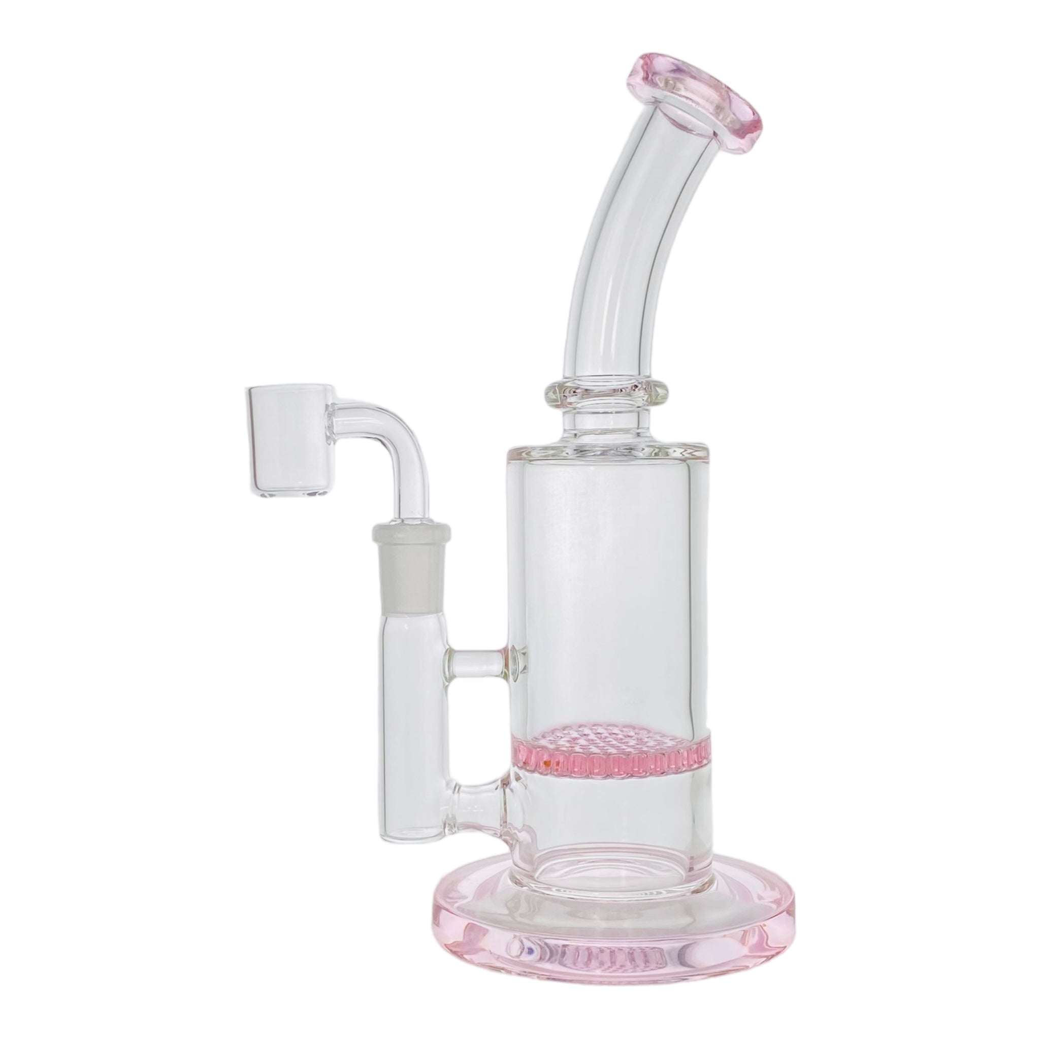 9 Inch Pink Honeycomb Perc Dab Rig