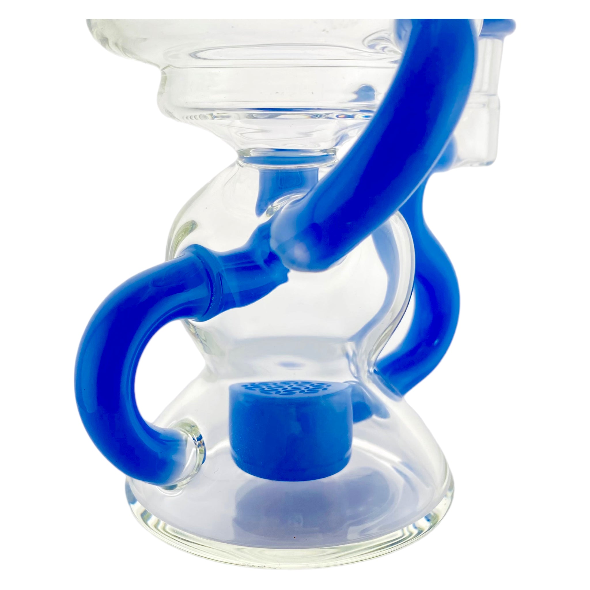Deluxe Glass - Blue Milk Klein Recycler Dab Rig With Seed of Life Percolator
