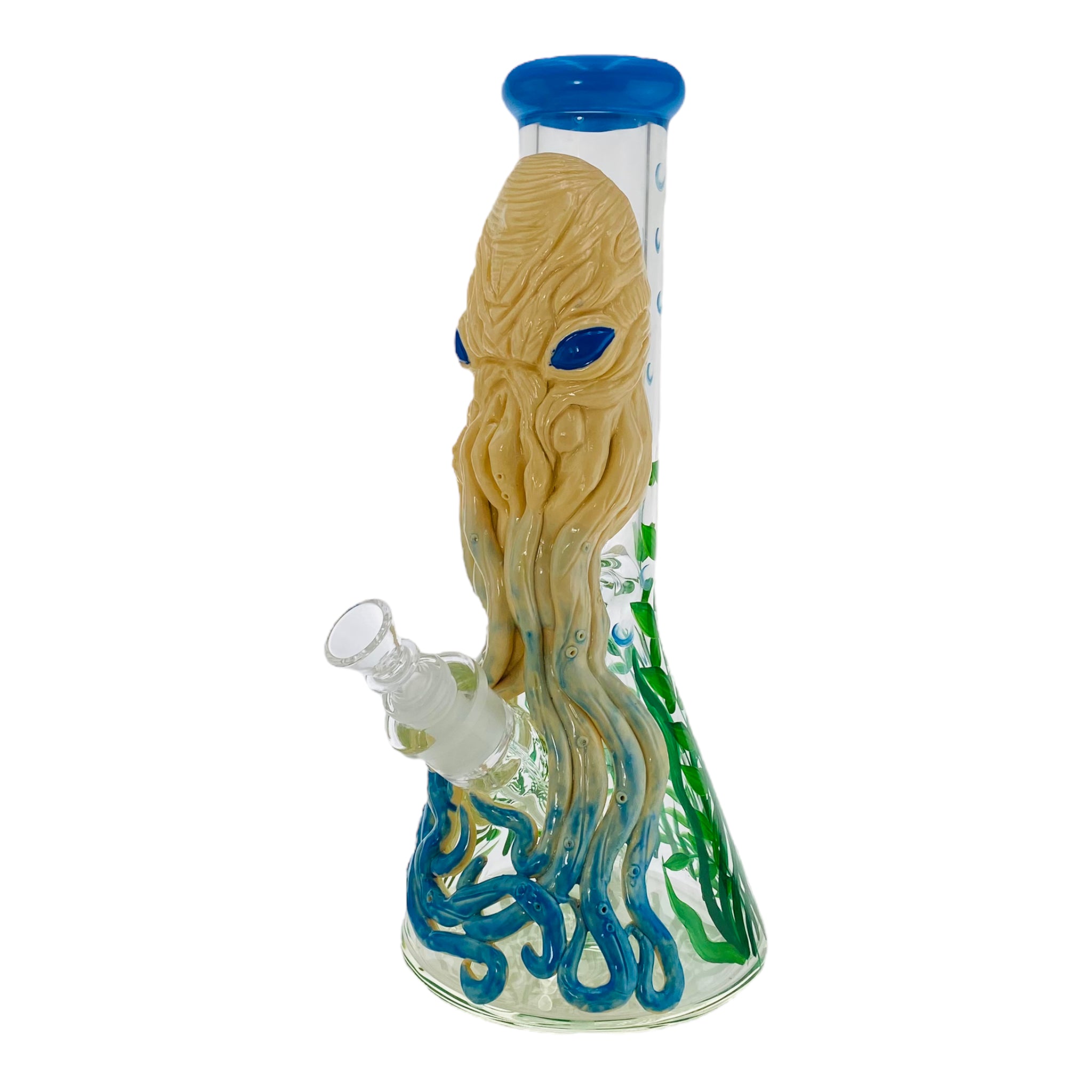 12 Inch Octopus Face Beaker Bong With Blue Mouthpiece anime and character bong