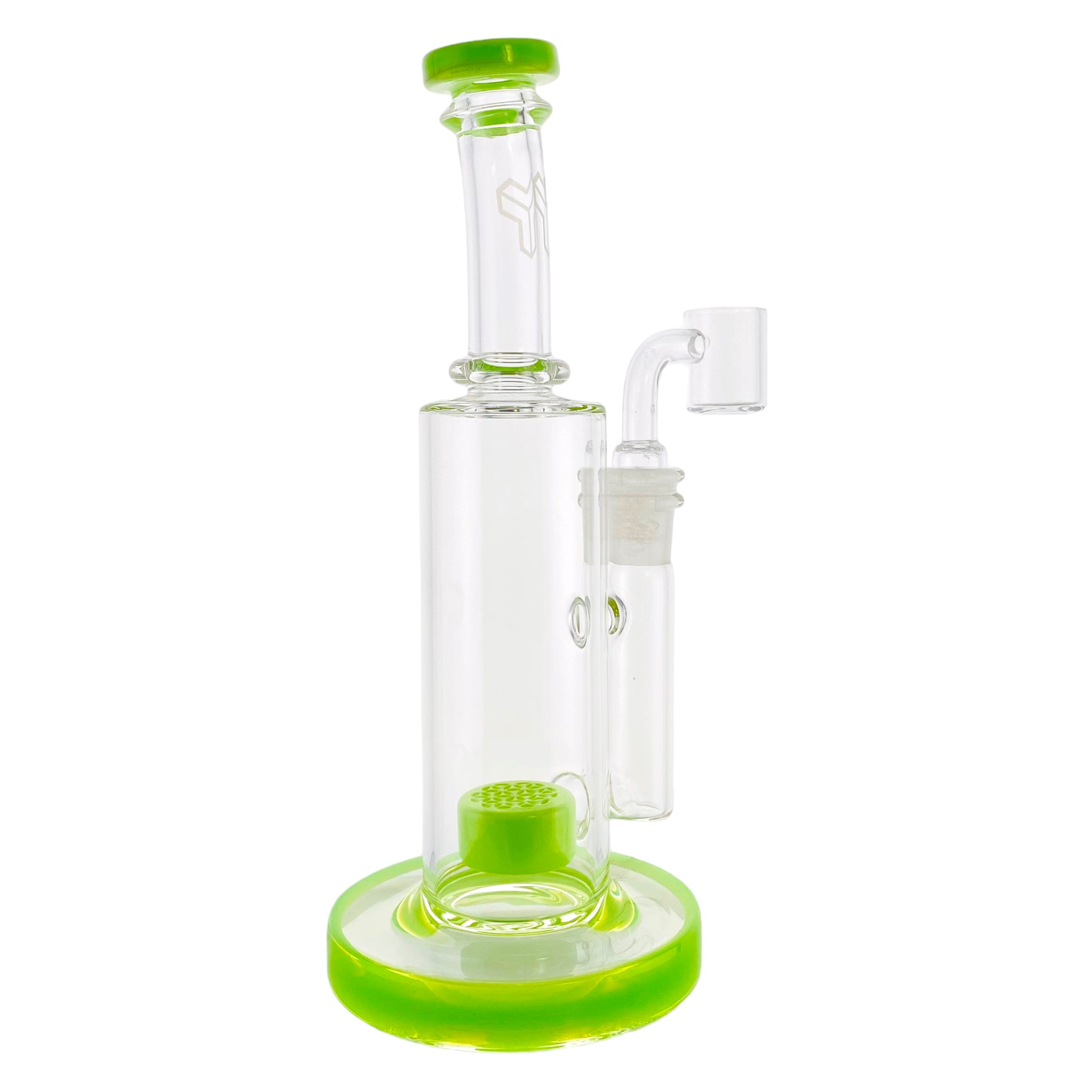 Deluxe Glass - Slyme Green Dab Rig With Seed of Life Perc