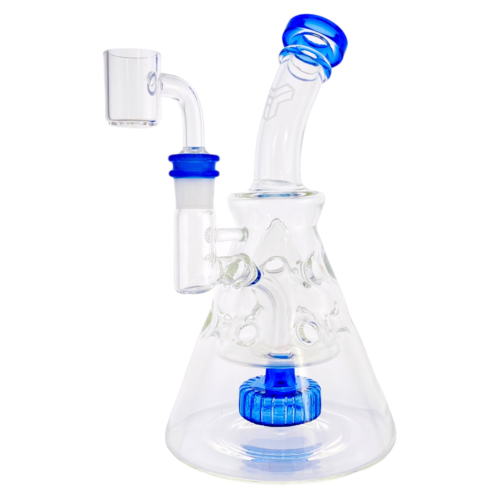 Deluxe Glass - Blue Fab Beaker Base Dab Rig With Banger Hanger 14mm Fitting