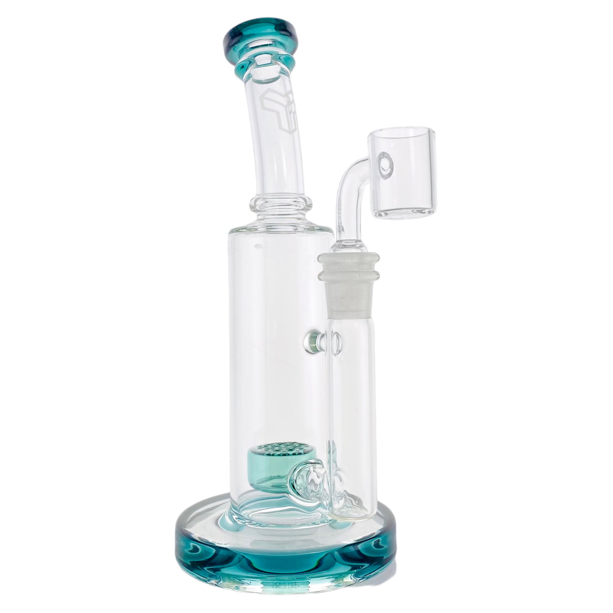 Deluxe Glass - Dab Rig with Seed of Life Percolator Lake Green