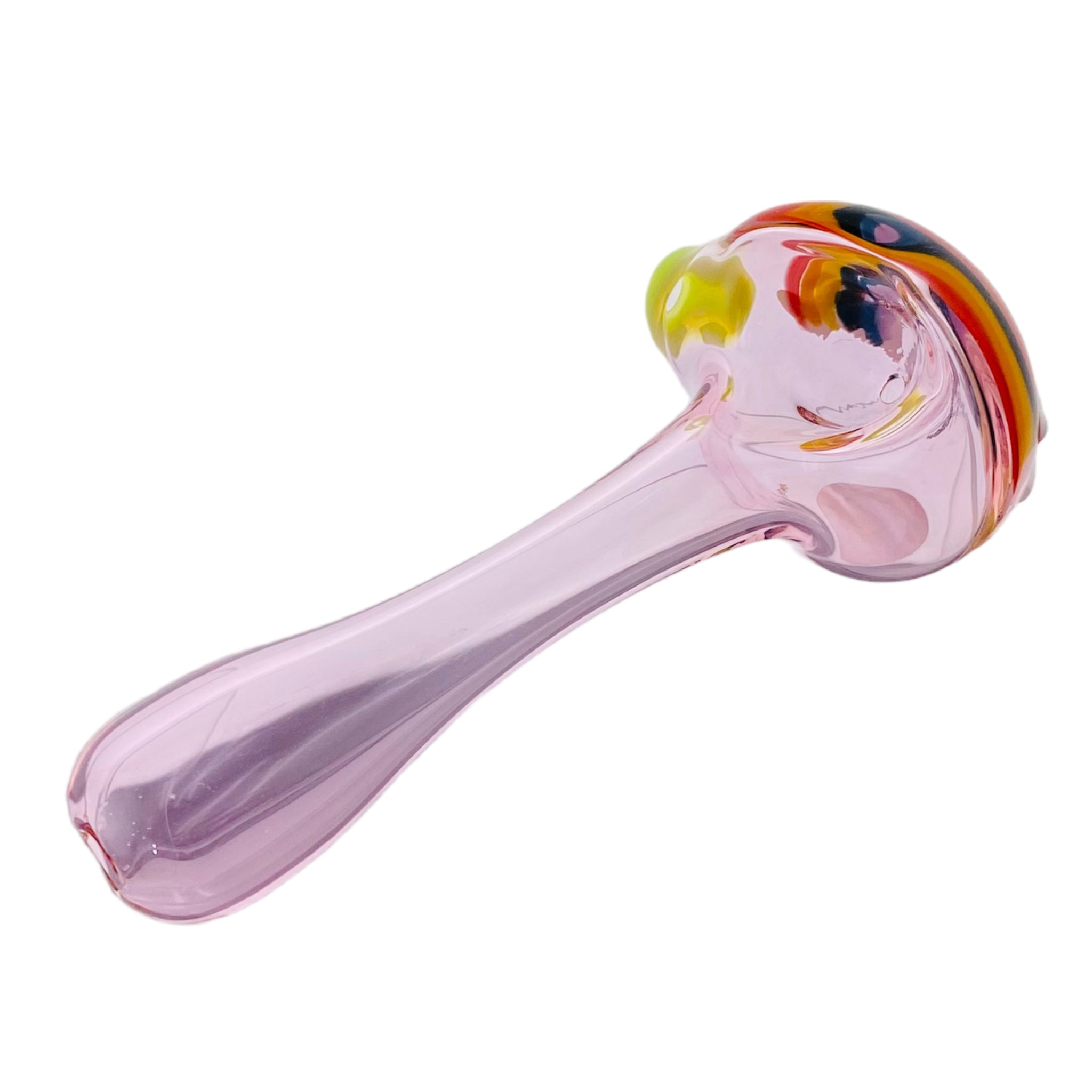 Jellyfish Glass - Pink Glass Hand Pipe With Rainbow And Clouds