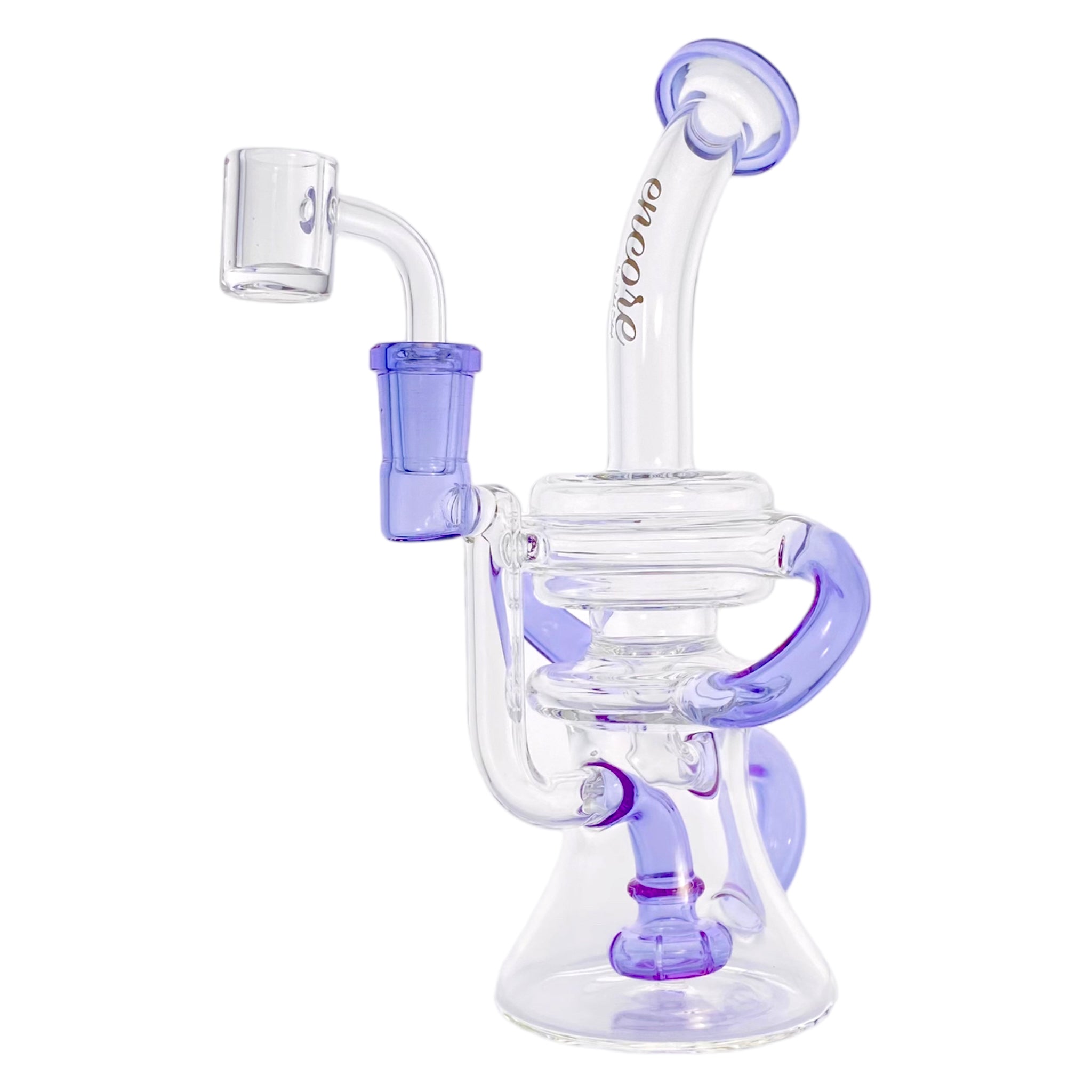 Encore Glass - Purple Double Uptake Klein Recycler Glass Dab Rig