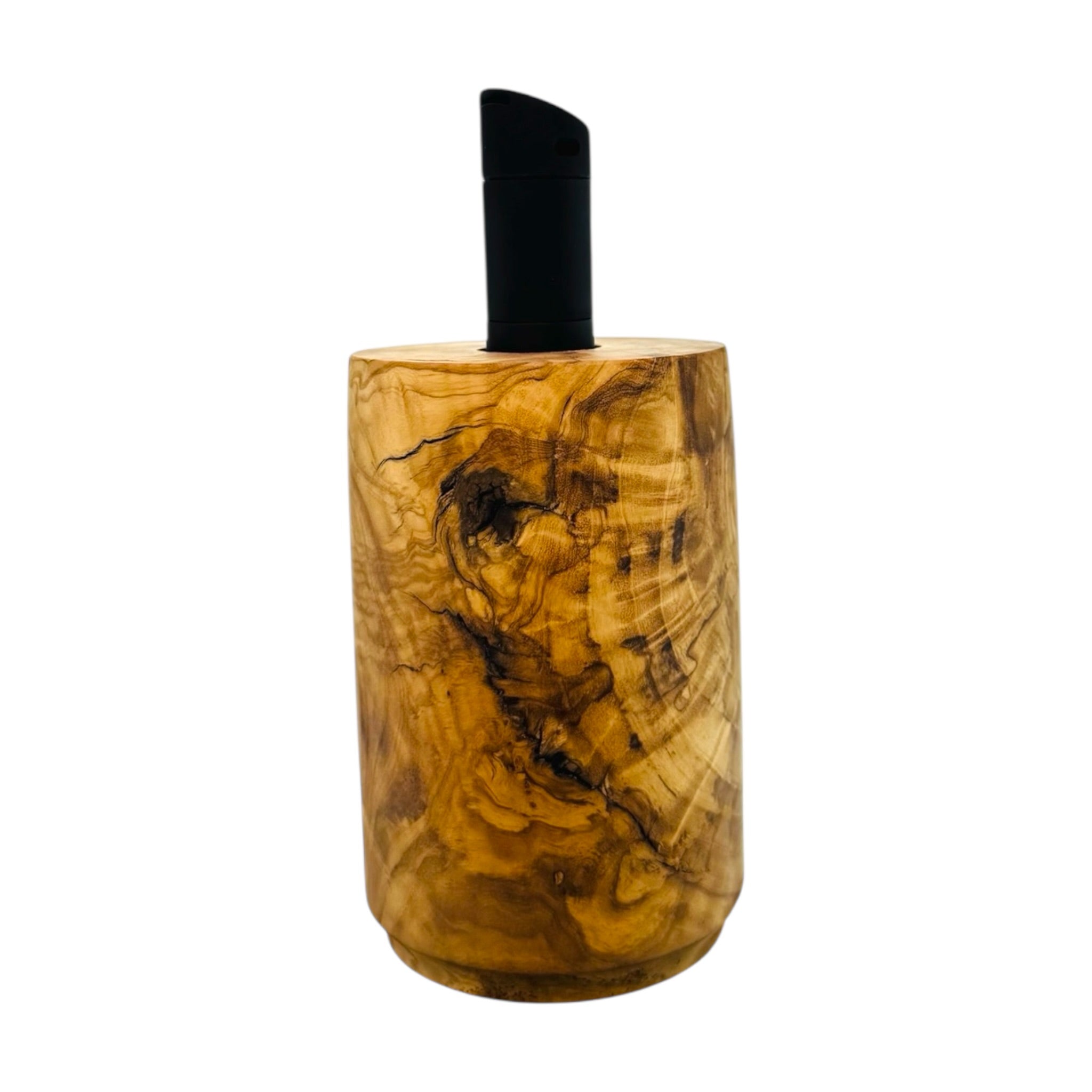 Olive Wood Puffco Pivot Cup Holder on white back ground