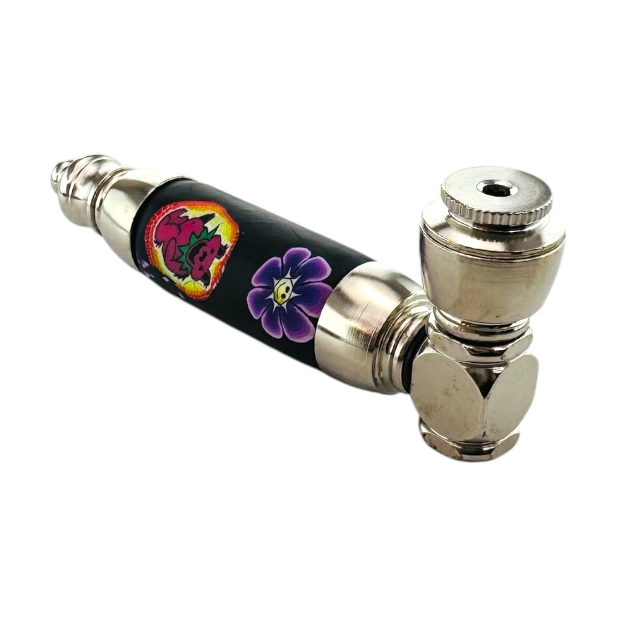 Large Chamber Metal Smoking Pipe With Random Combined Designs