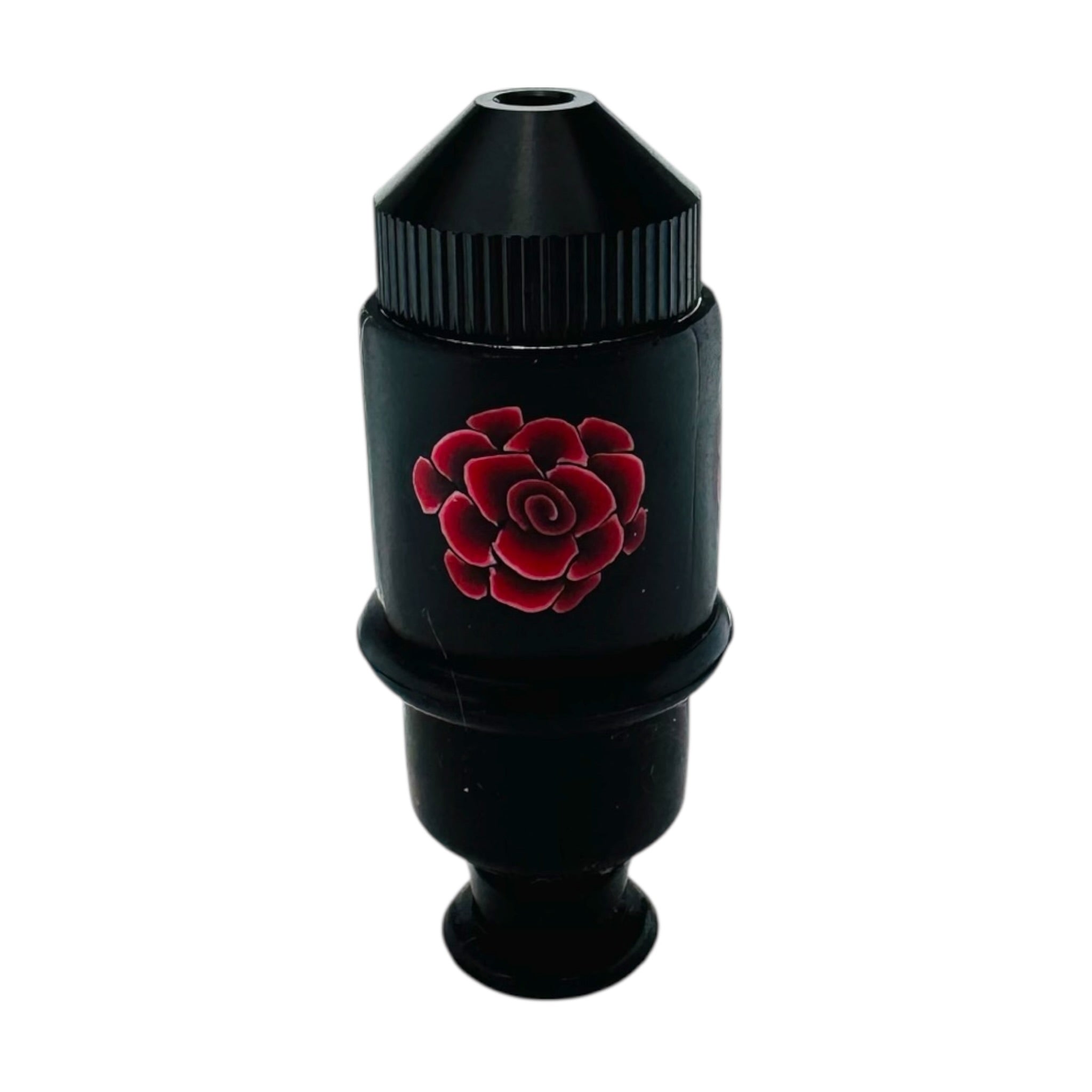 Sneak-A-Toke Metal Weed Pipe With Red Rose Femo Clay