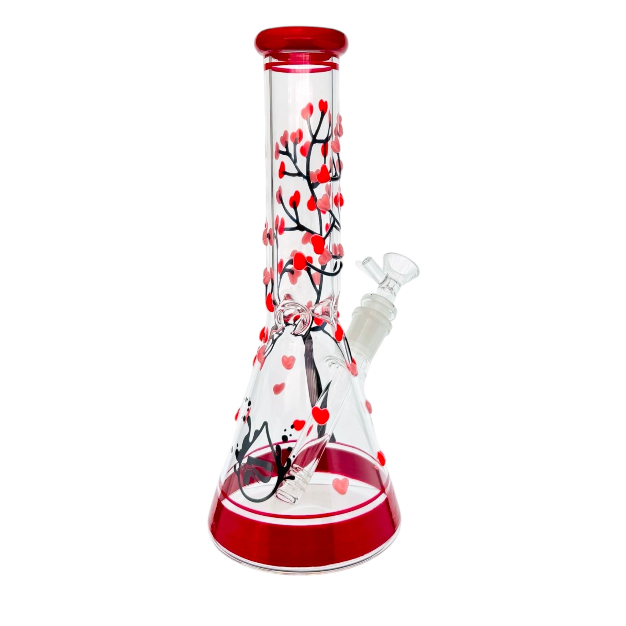 Pulsar Glass Heart Blossom Beaker Bong 10 Inches