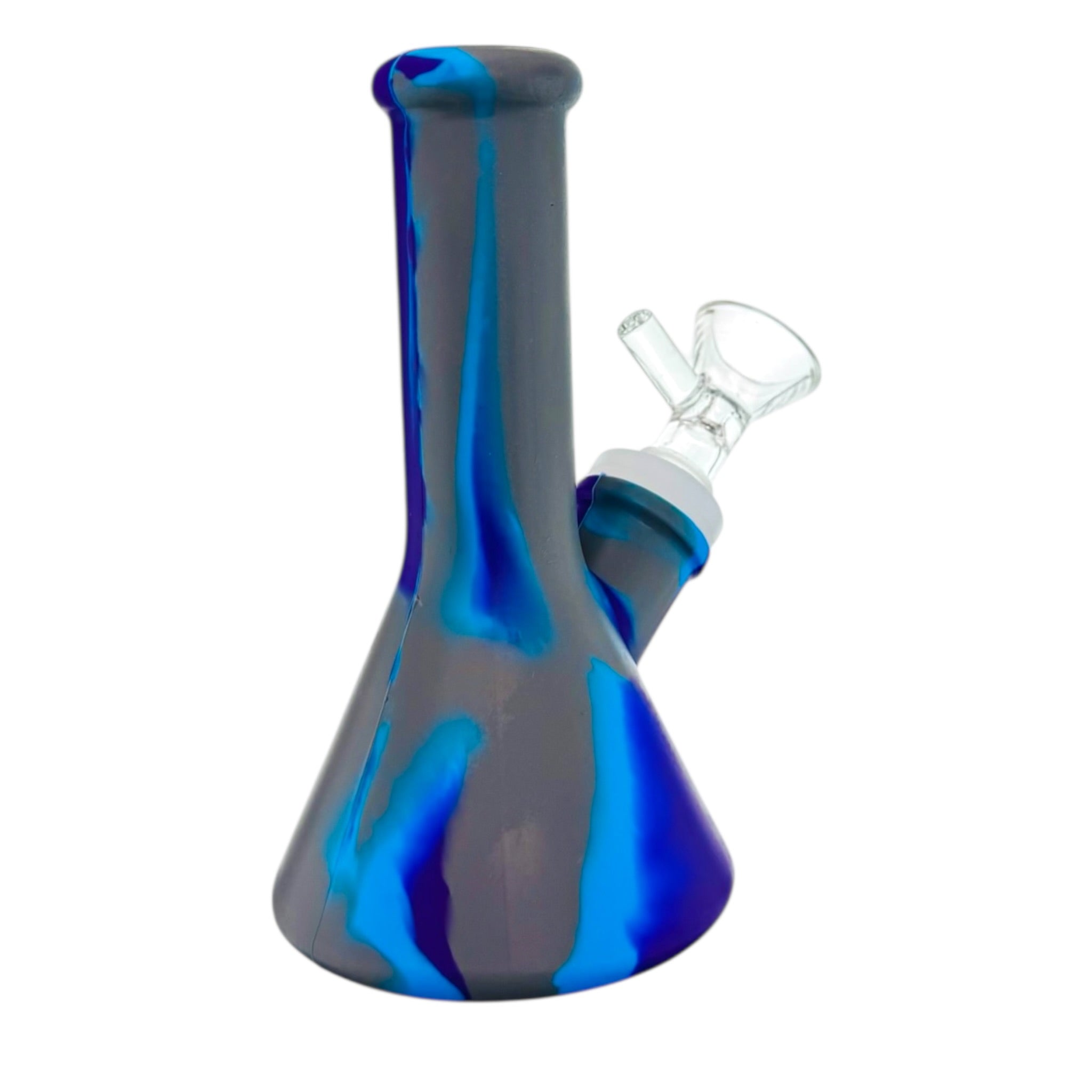 5 Inch Mini Silicone Beaker Bong Blue And Gray