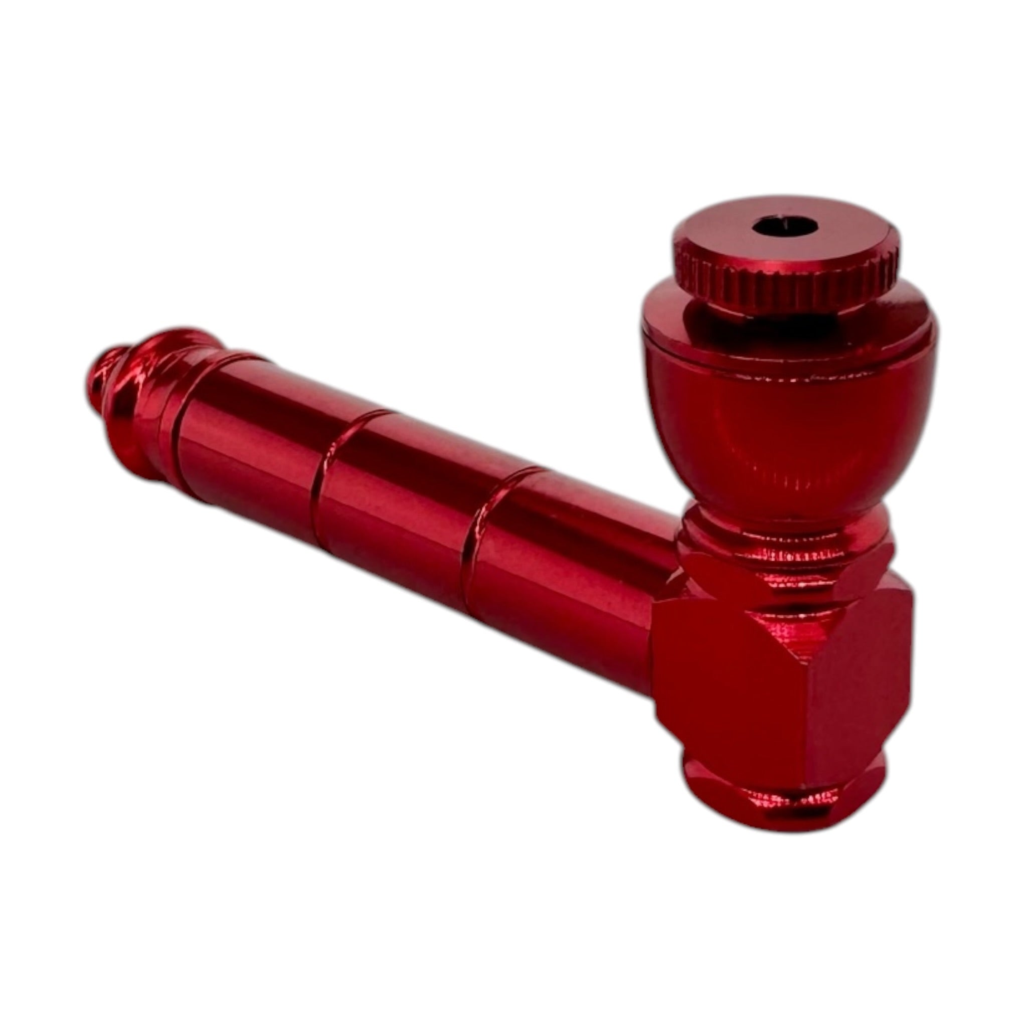 Red Basic Aluminum Smoking Pipe With Cap