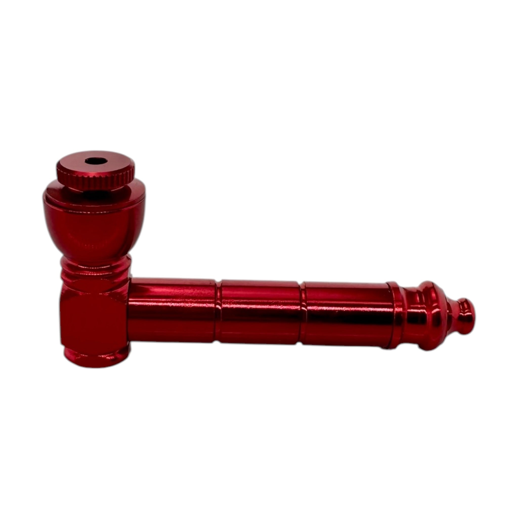 Red Basic Aluminum Smoking Pipe With Cap