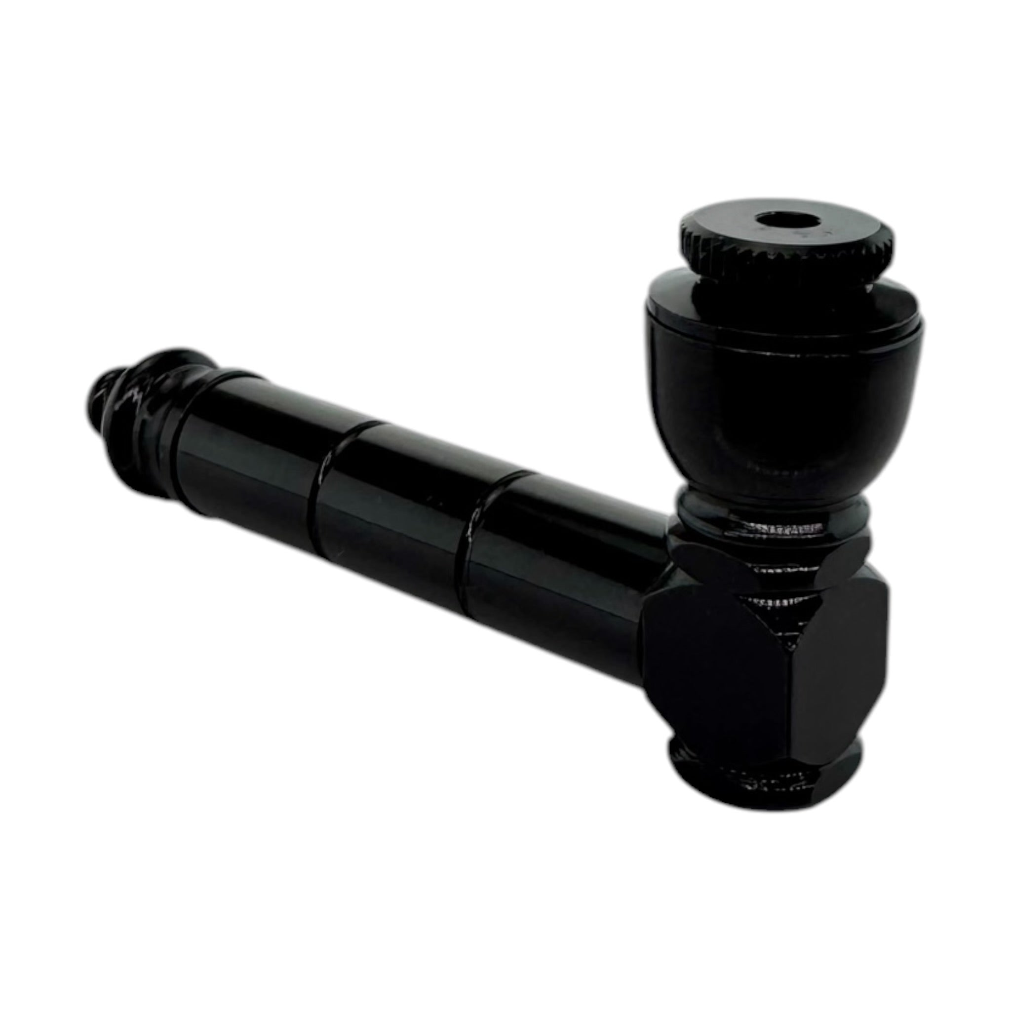 Black Basic Aluminum Smoking Pipe With Cap