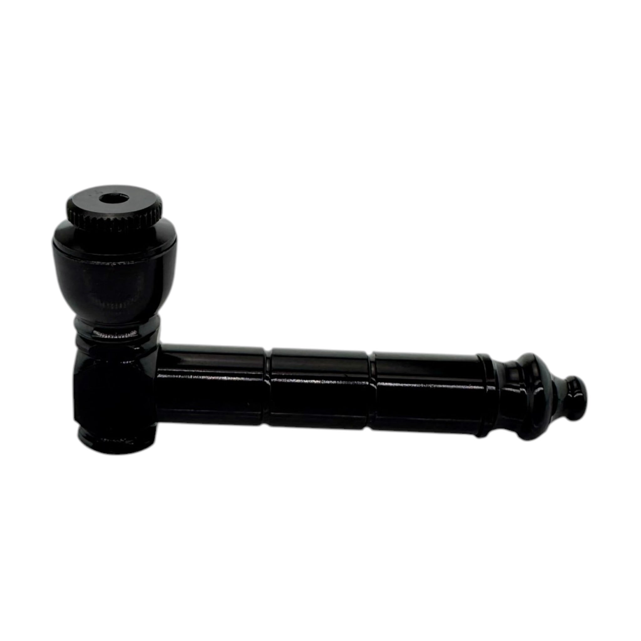Black Basic Aluminum Smoking Pipe With Cap