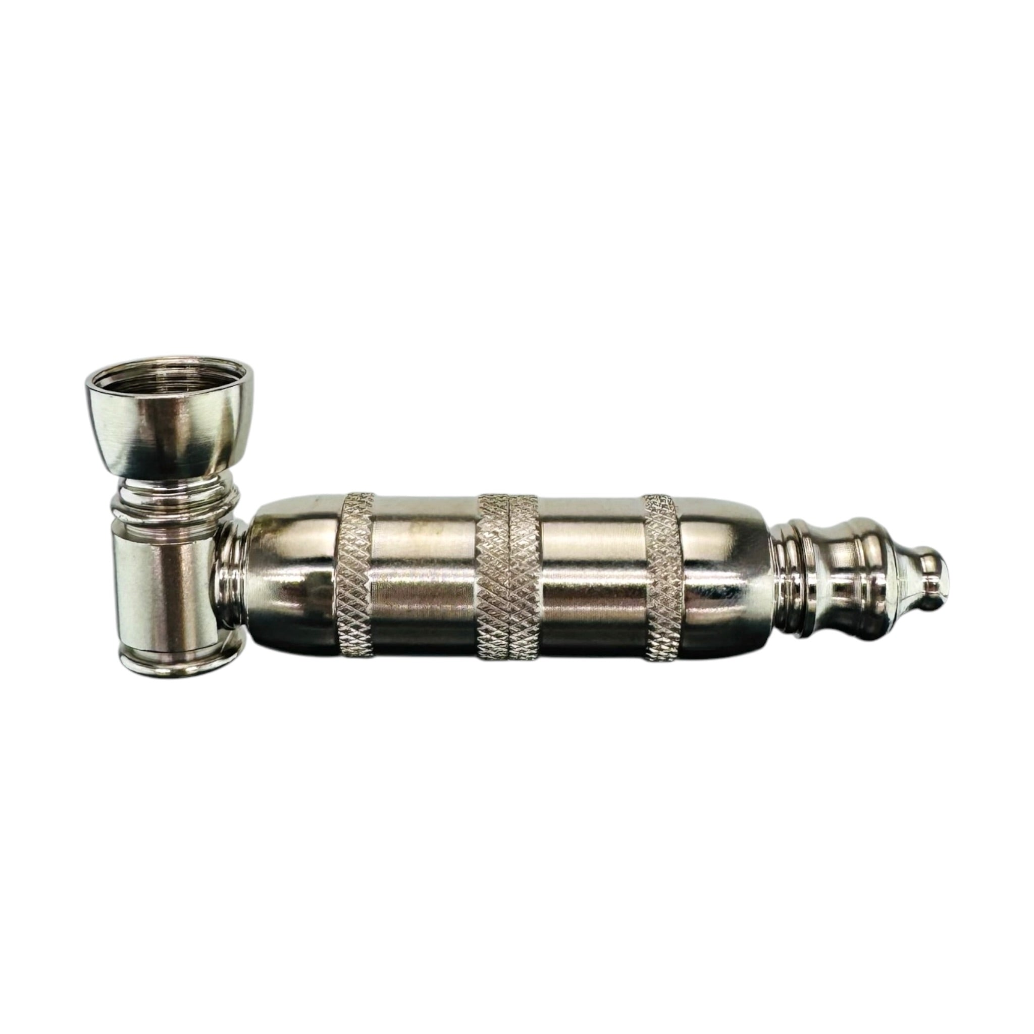 Silver Extra Large Chamber Smoking Metal Hand Pipe Aluminum Steel