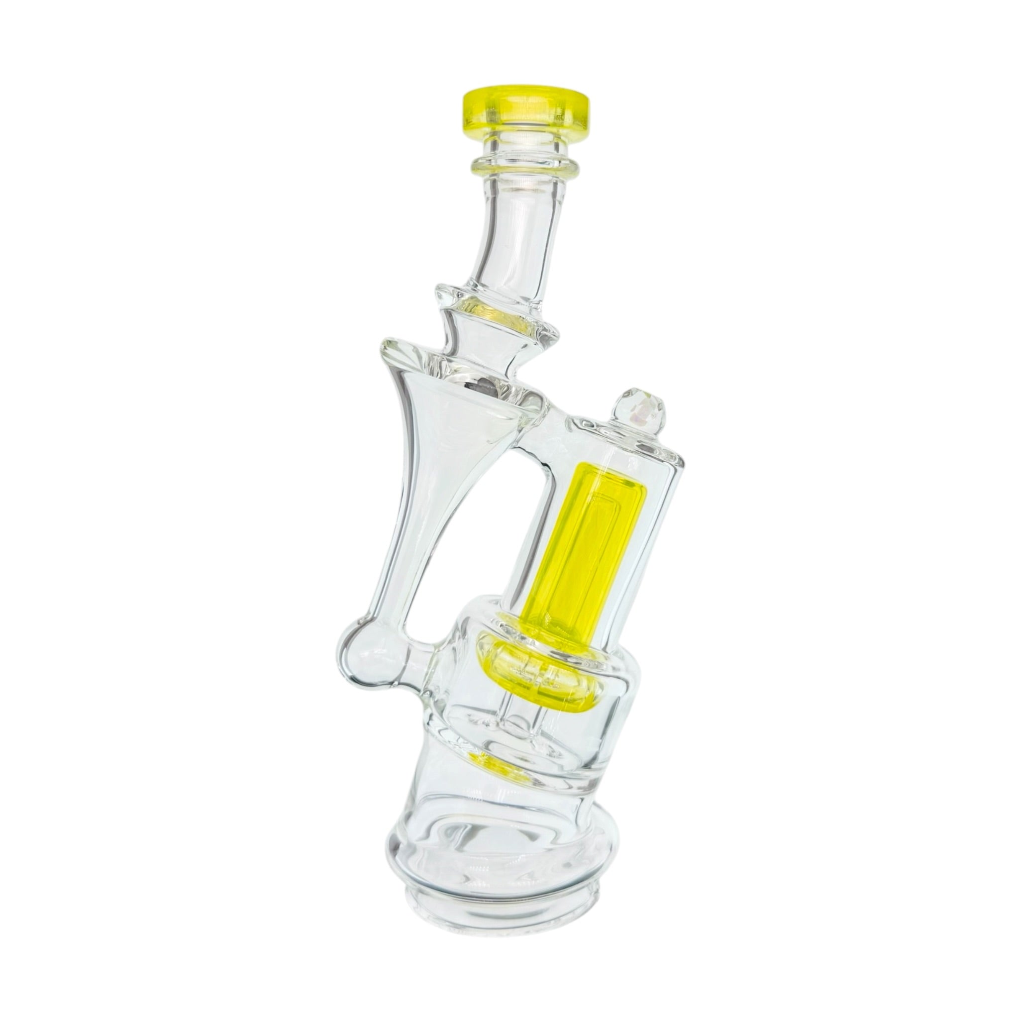 Lemon Drop Yellow RDS Recycler Glass Attachment For Puffco Peak And Peak Pro