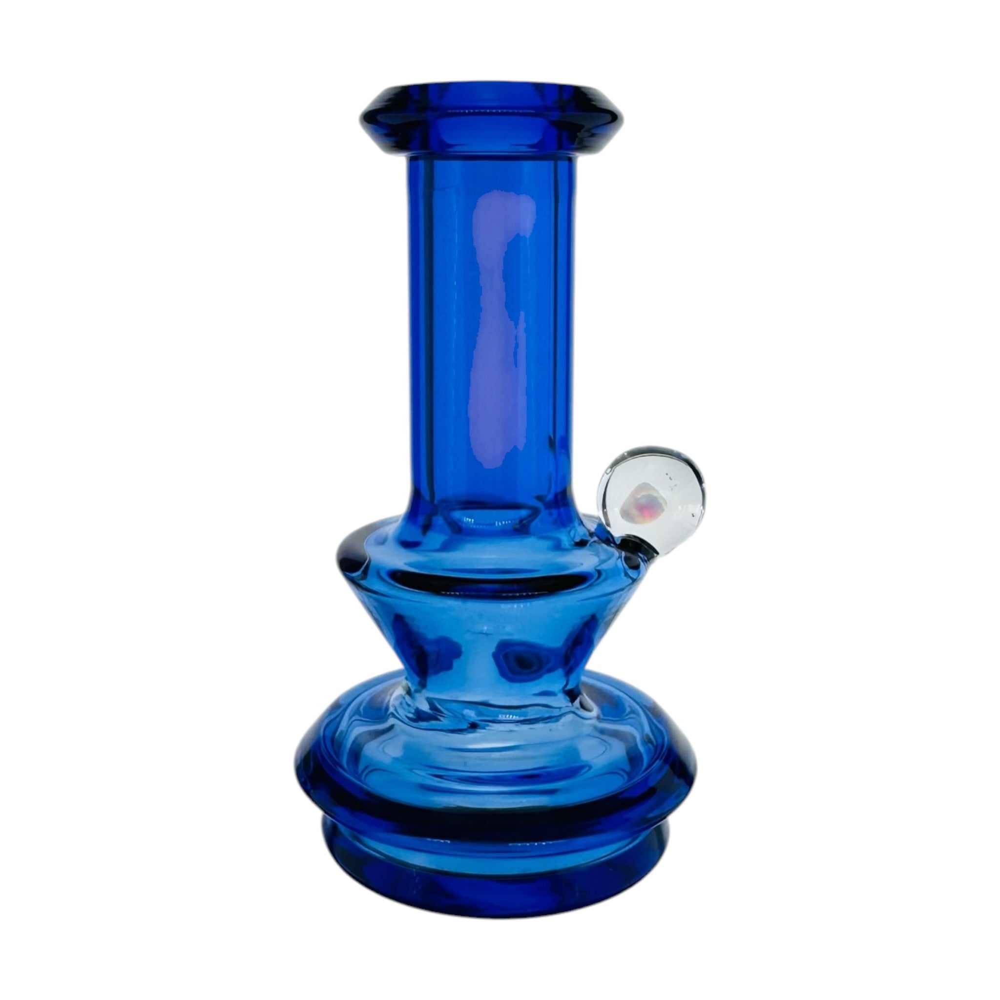 Transparent Cobalt Blue With Opal Dry Hit Attachment For Puffco Peak And Peak Pro
