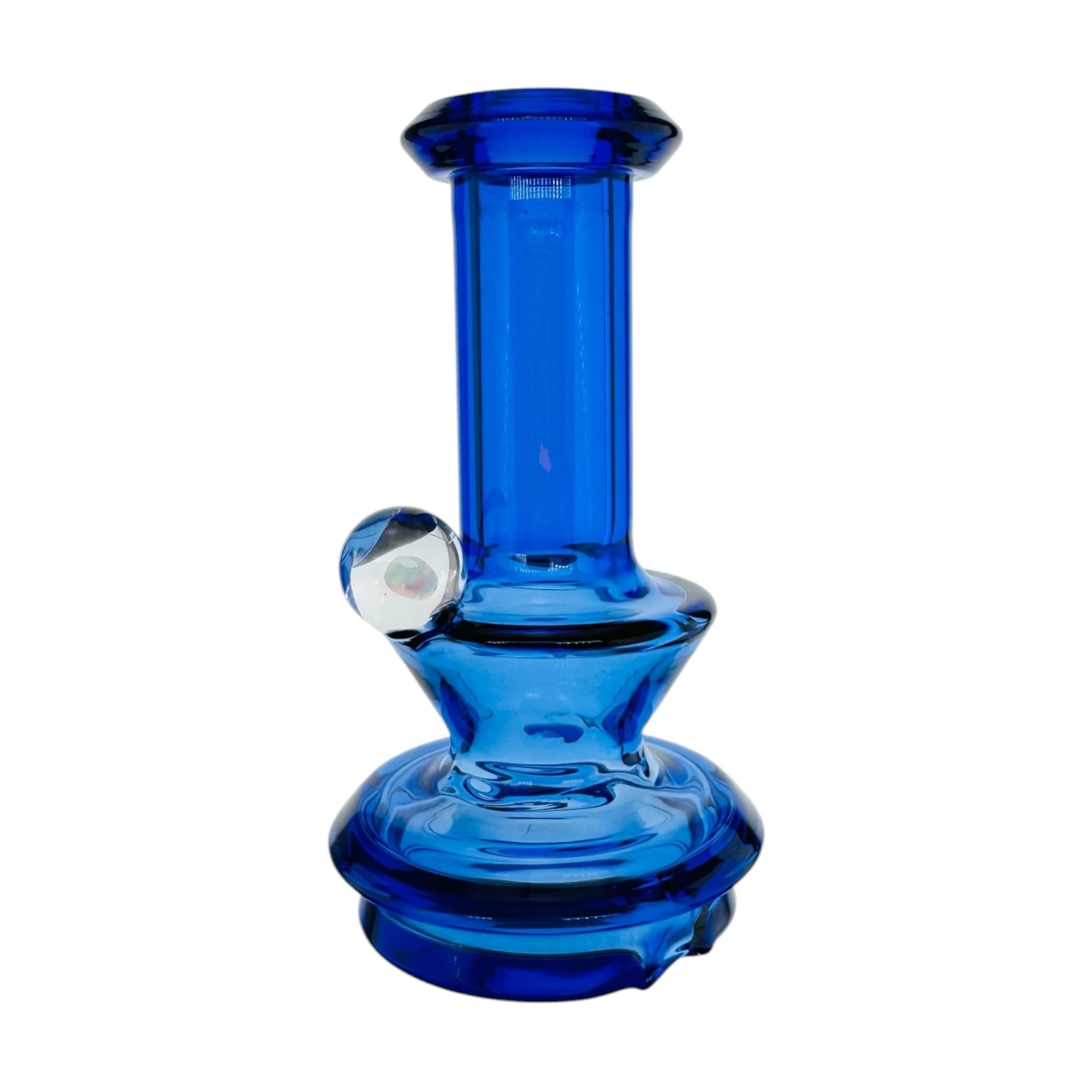 Transparent Cobalt Blue With Opal Dry Hit Attachment For Puffco Peak And Peak Pro