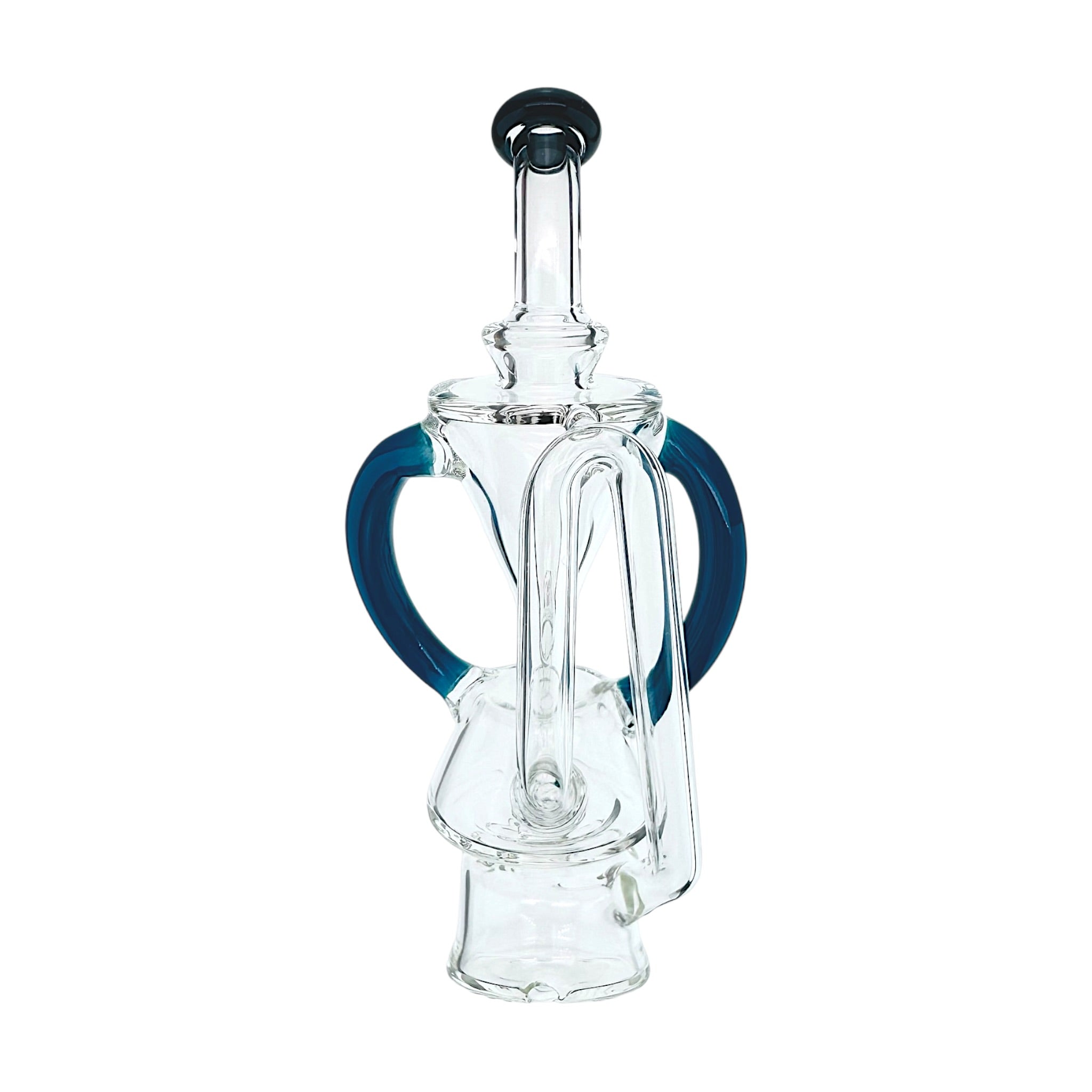 Blue Dual Uptake Glass Recycler With Opal Water Attachment For Puffco Peak And Peak Pro (Copy)