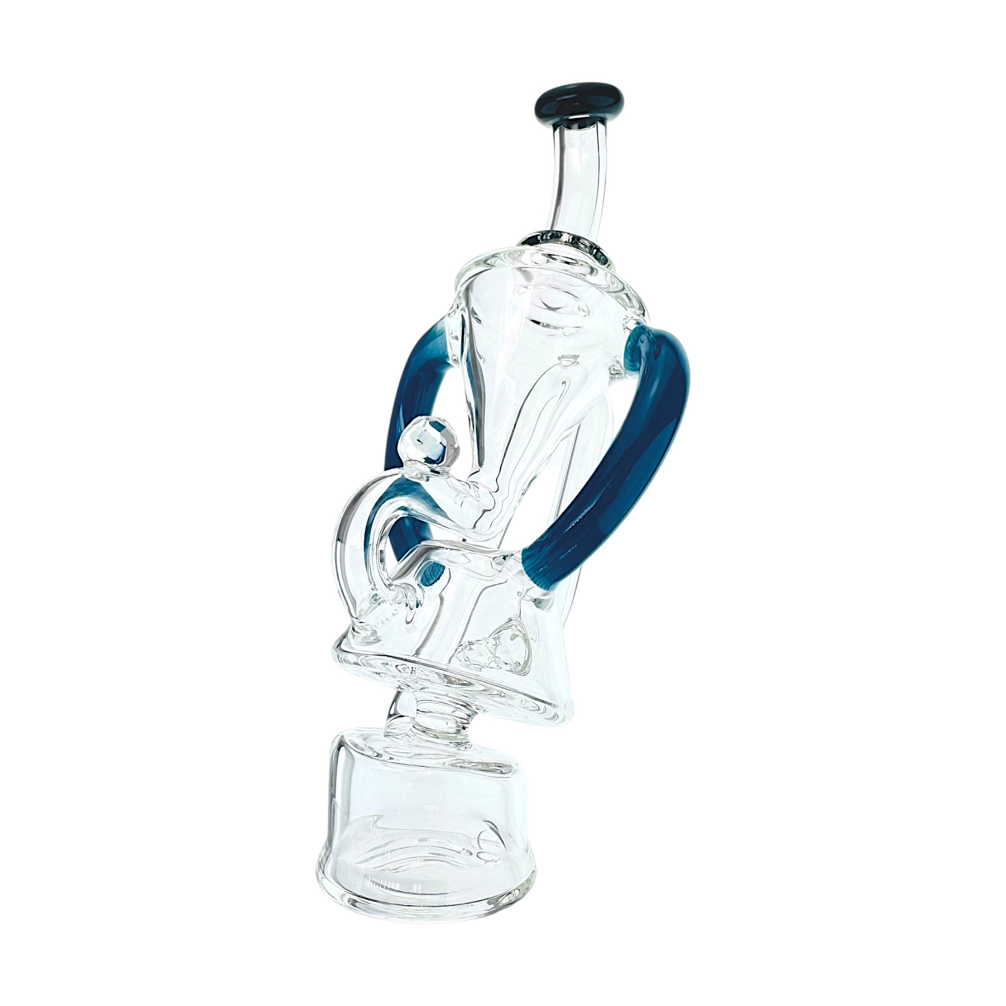 Blue Dual Uptake Glass Recycler With Opal Water Attachment For Puffco Peak And Peak Pro (Copy)