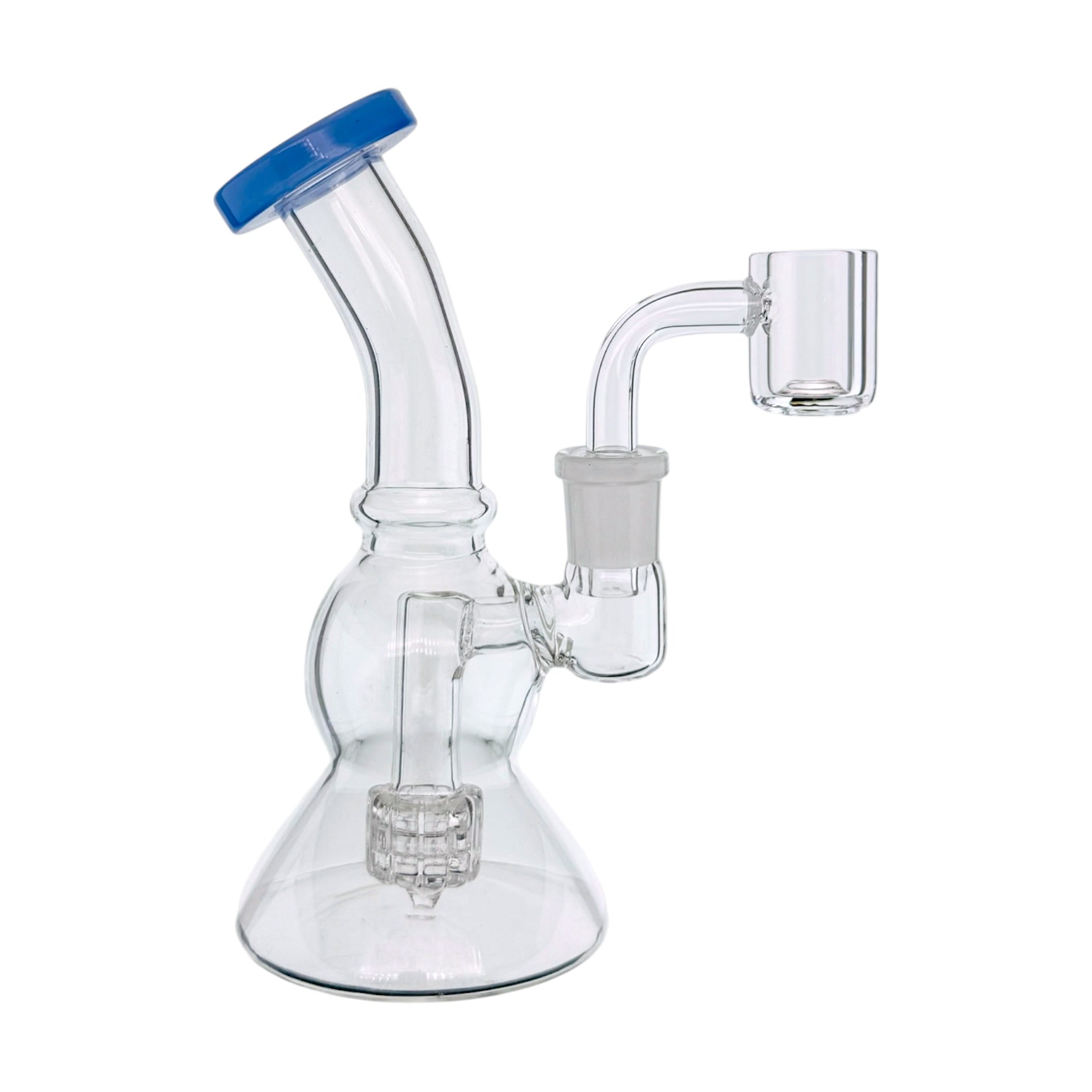 Glass Mini Dab Rig With Color Lip Periwinkle