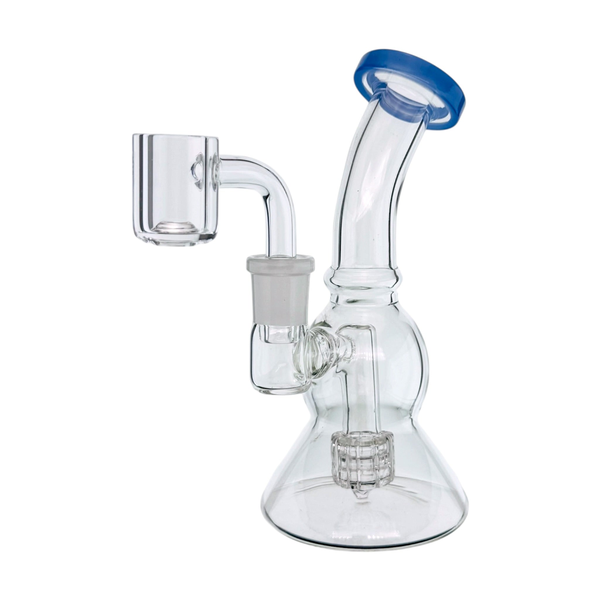 Glass Mini Dab Rig With Color Lip Periwinkle
