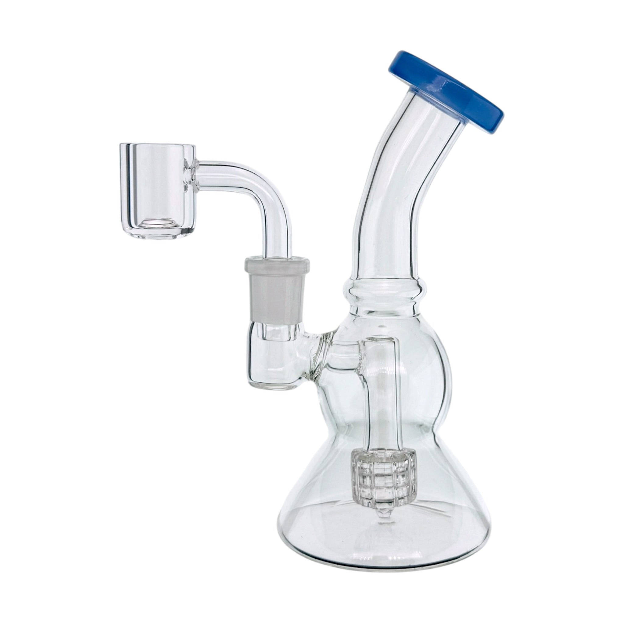 Glass Mini Dab Rig With Color Lip Periwinkle