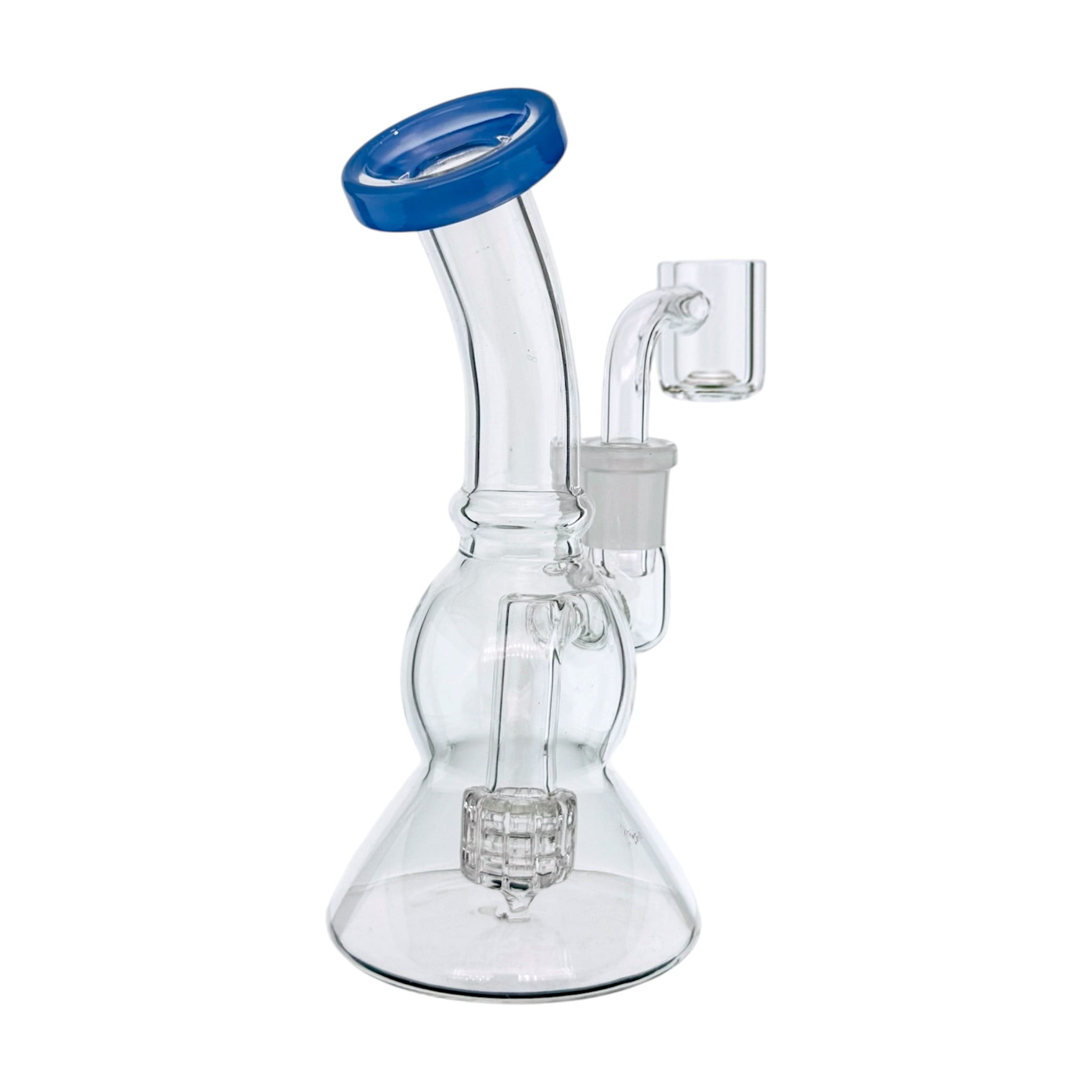 Glass Mini Dab Rig With Color Lip Periwinkle