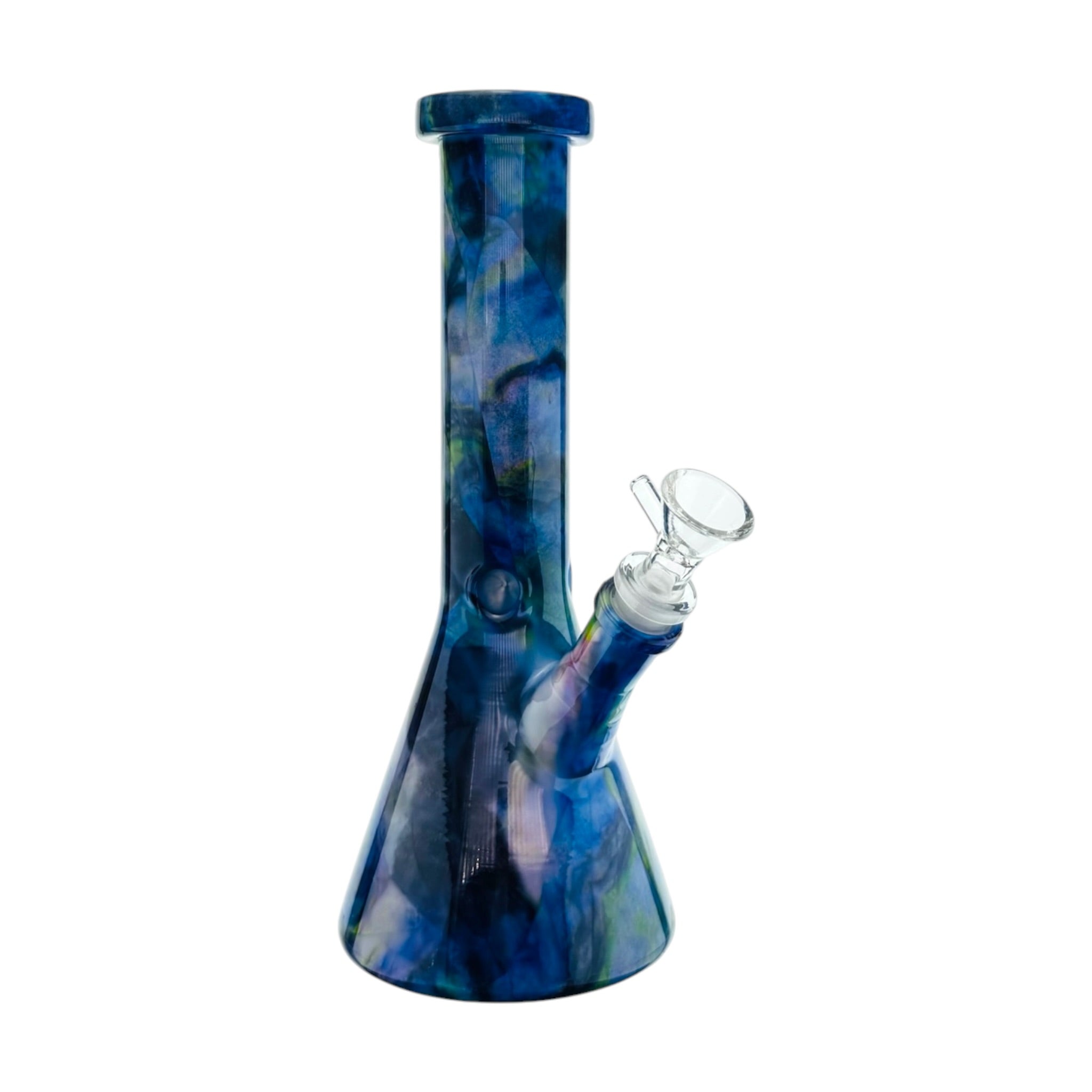 Blue Cosmic Space Marble Beaker Base Glass Water Pipe Bong 10 Inch