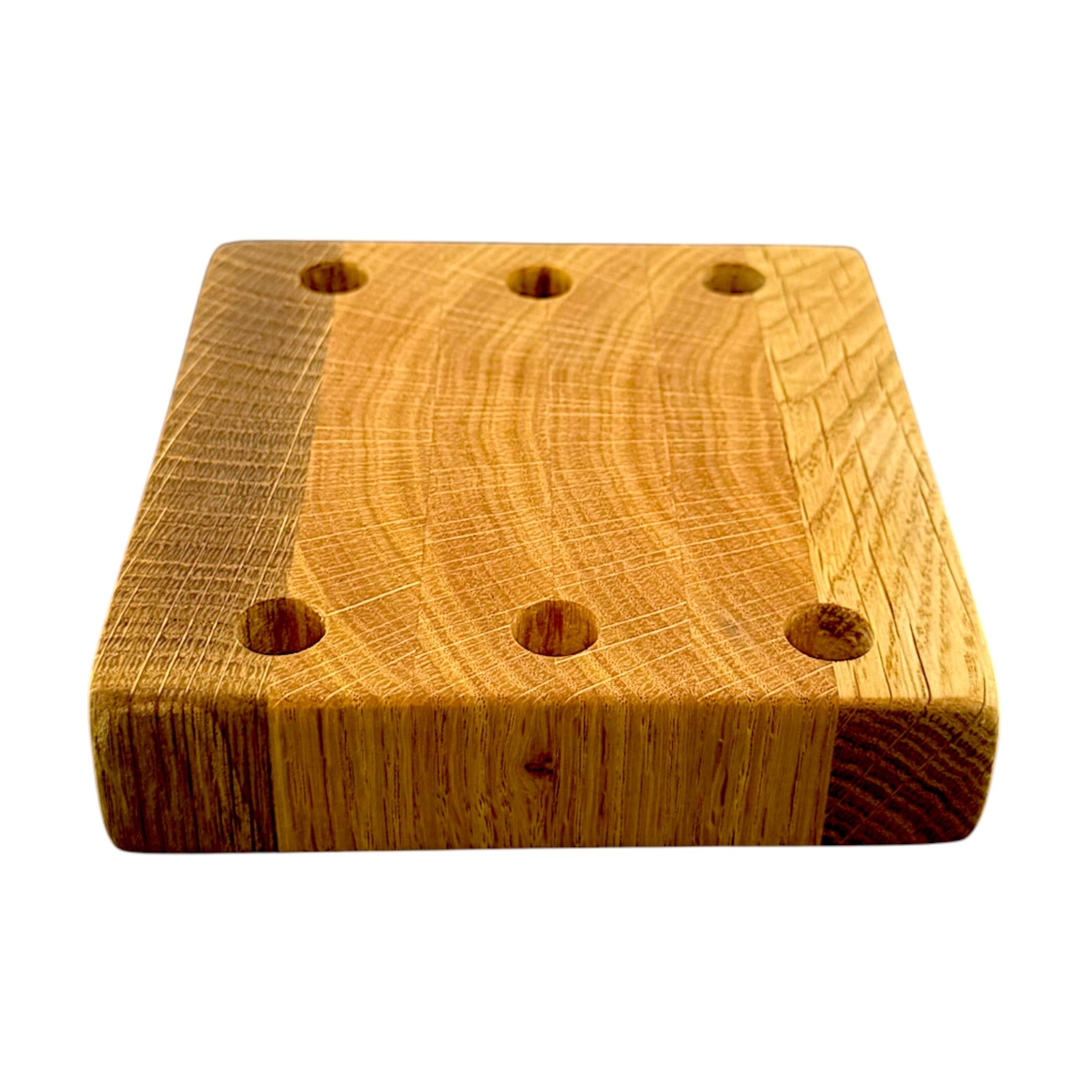 Laminated Oak Wood 6 Hole Bong Bowl Display Stand Holder