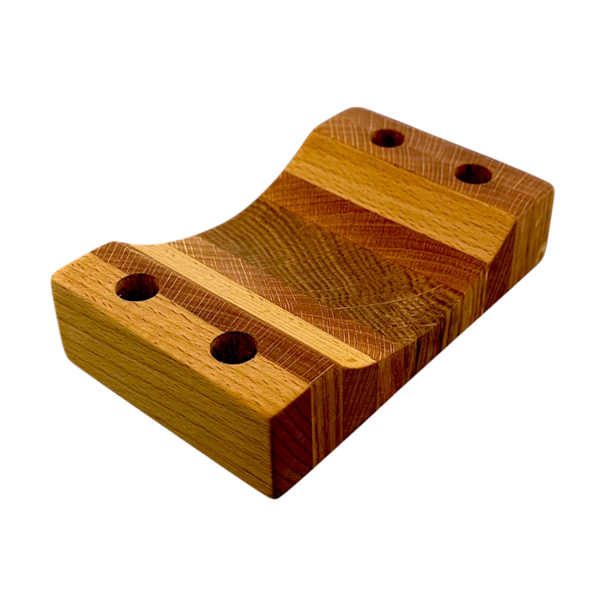 Mini Finger Board Half Pipe Laminated Wood 4 Hole Bong Bowl Display Stand Holder