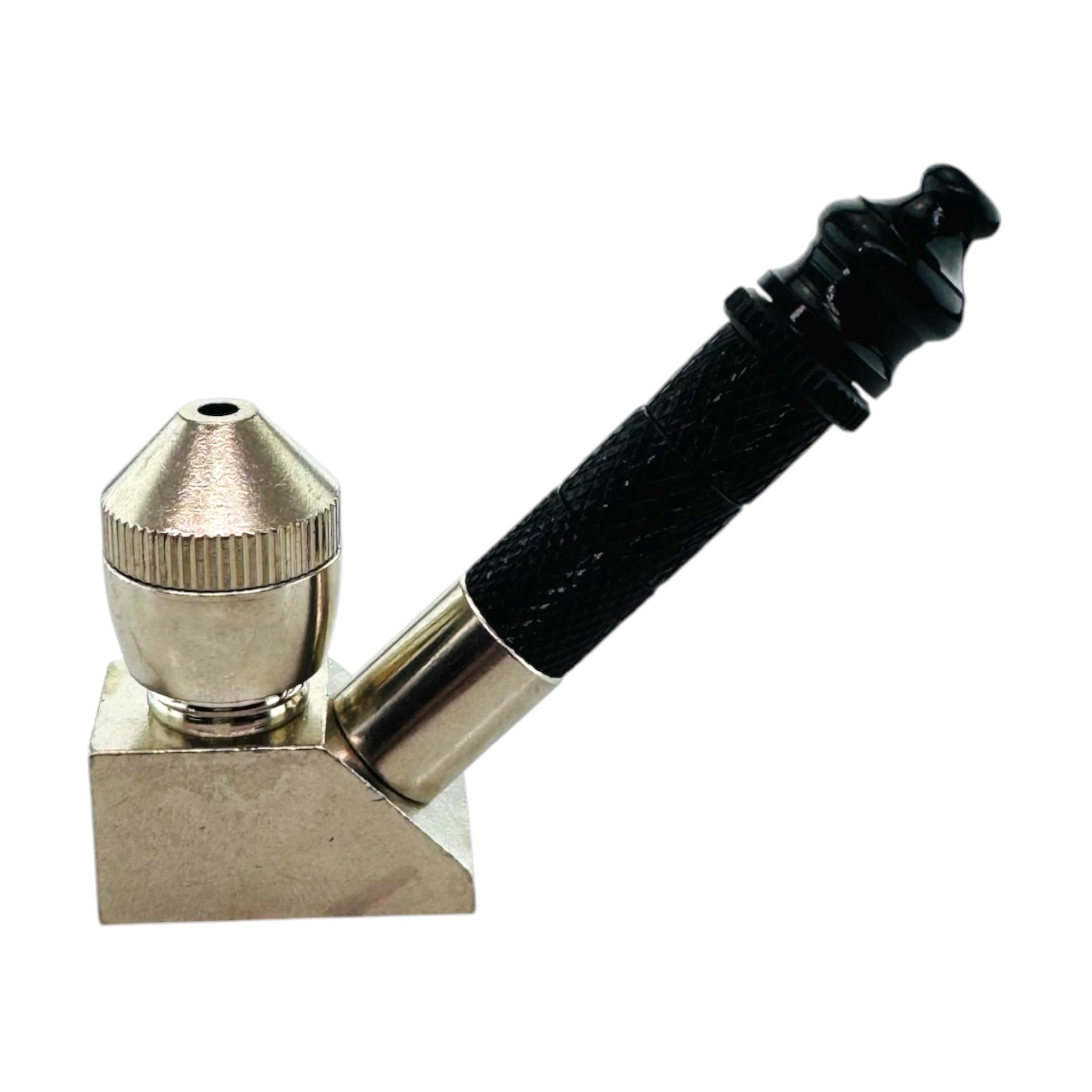 Silver And Black Aluminum Metal Sherlock Smoking Pipe With Cone Lid