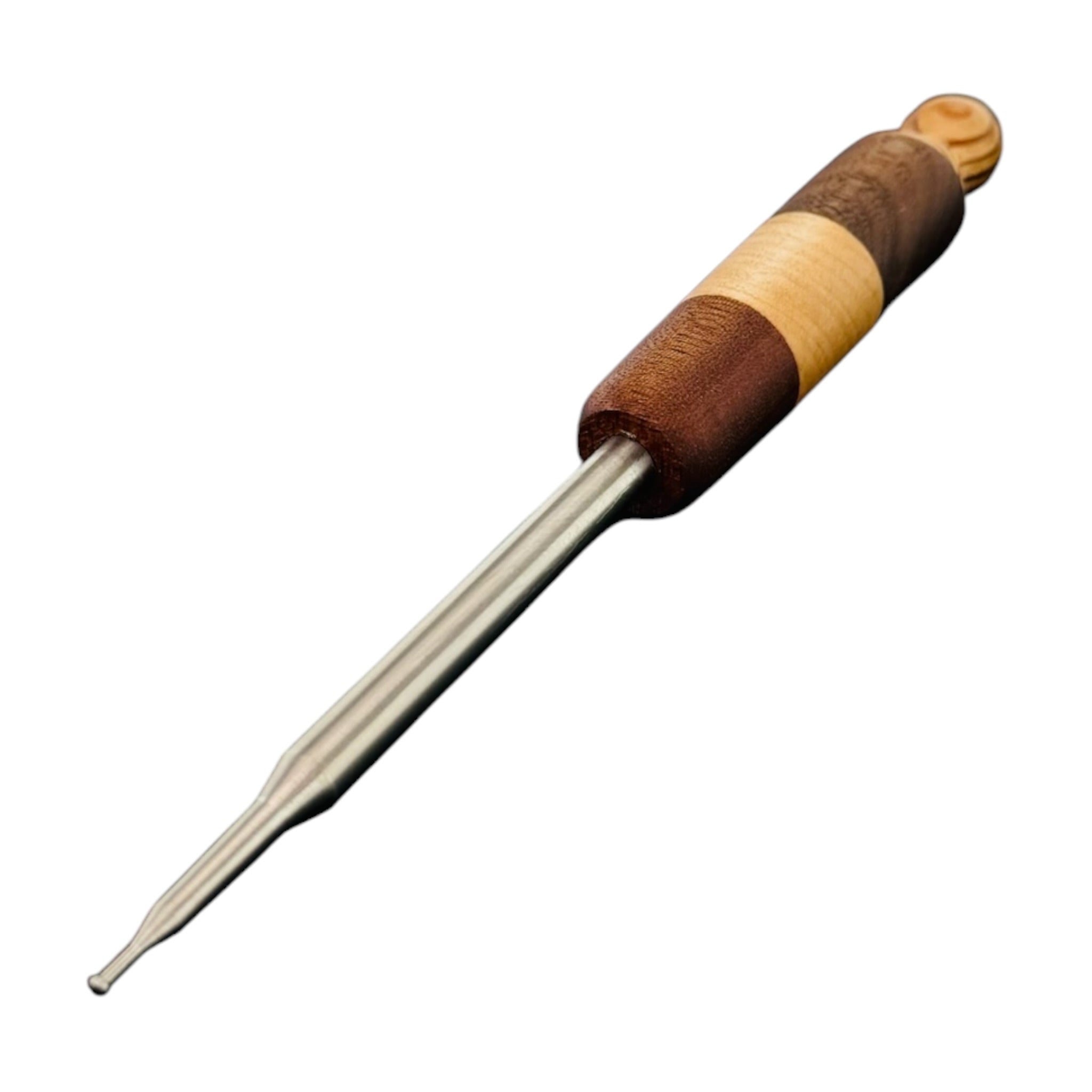 Ball Point Titanium Dab Tool With Wood Turned Handle