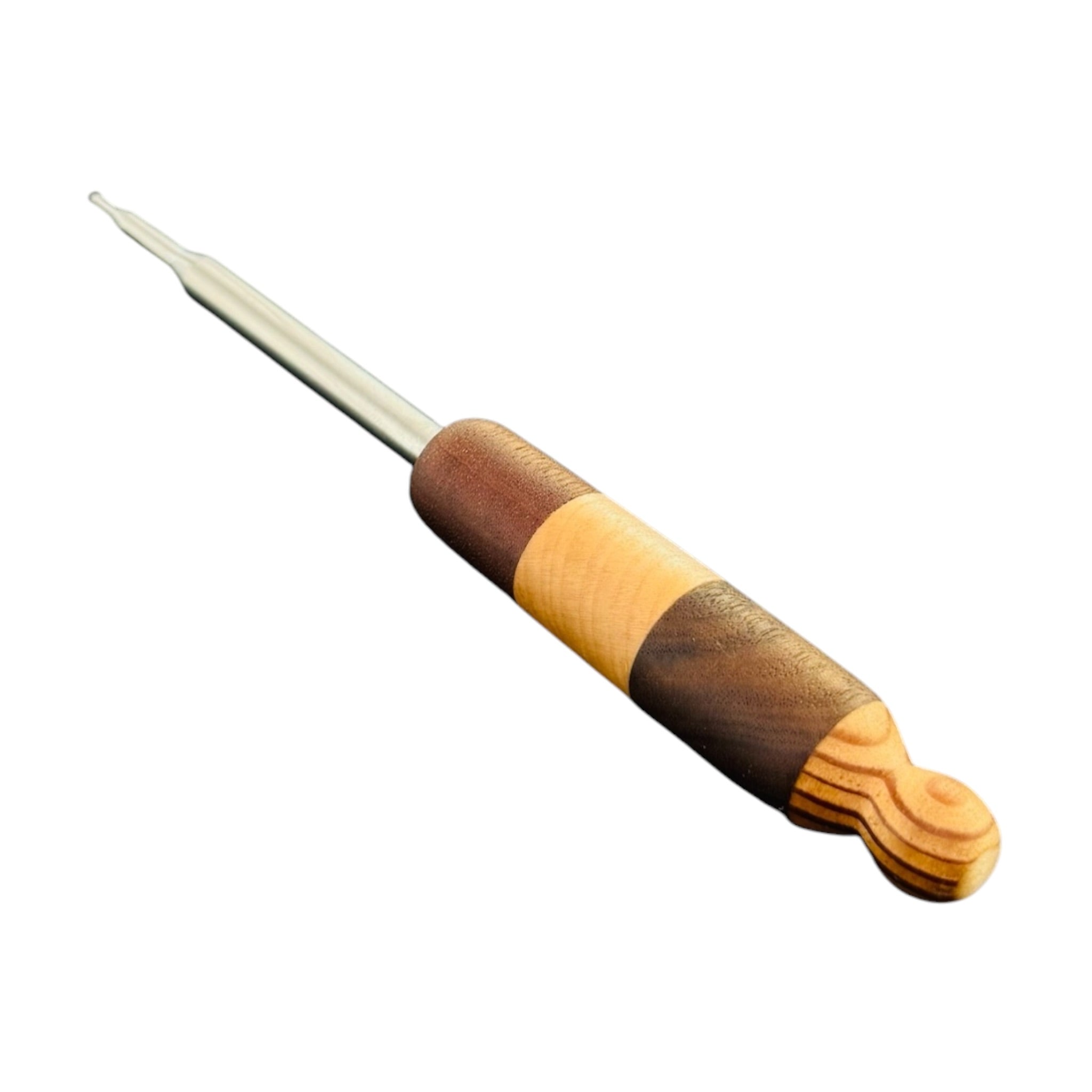 Ball Point Titanium Dab Tool With Wood Turned Handle