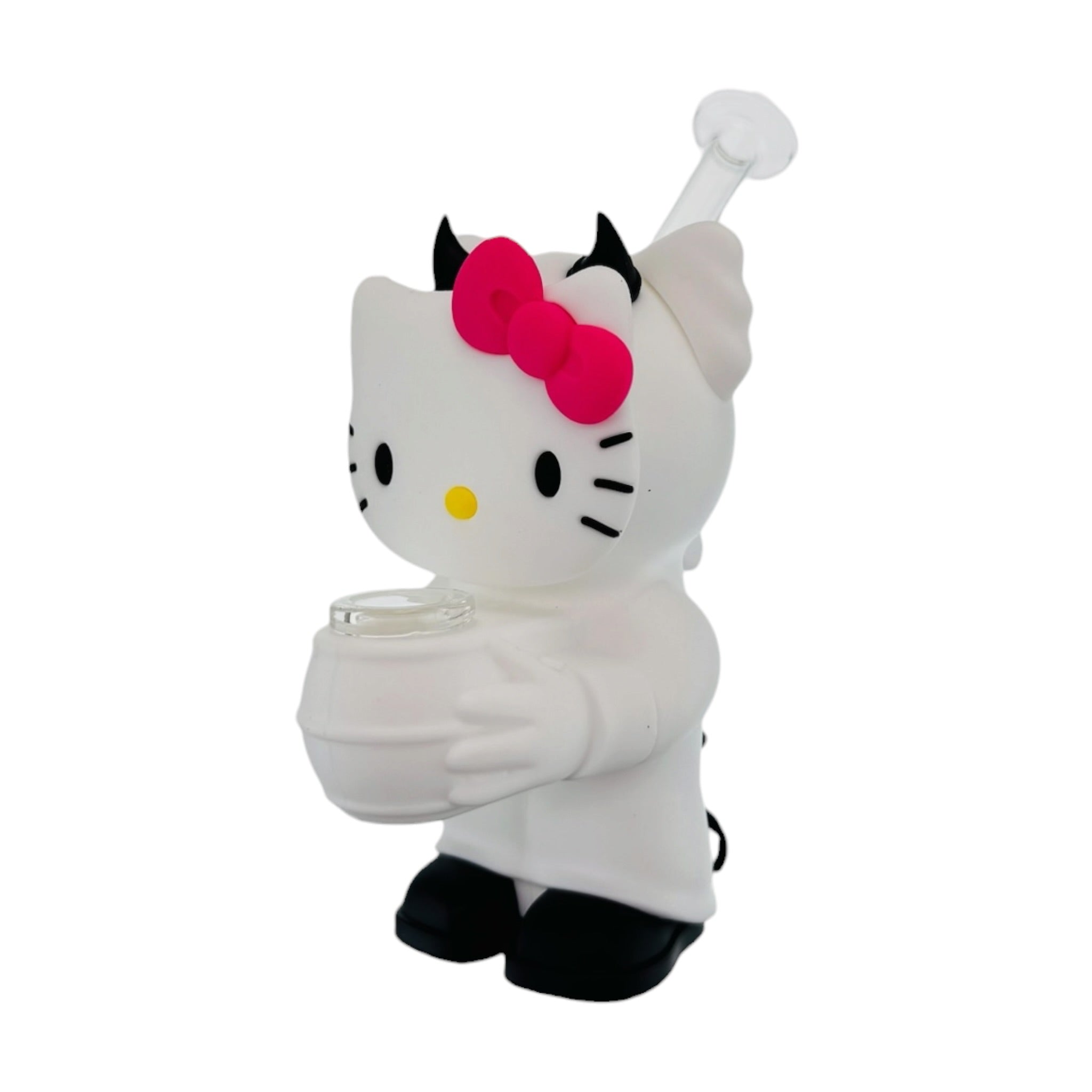 Devil Kitty Silicone Rubber Water Pipe White