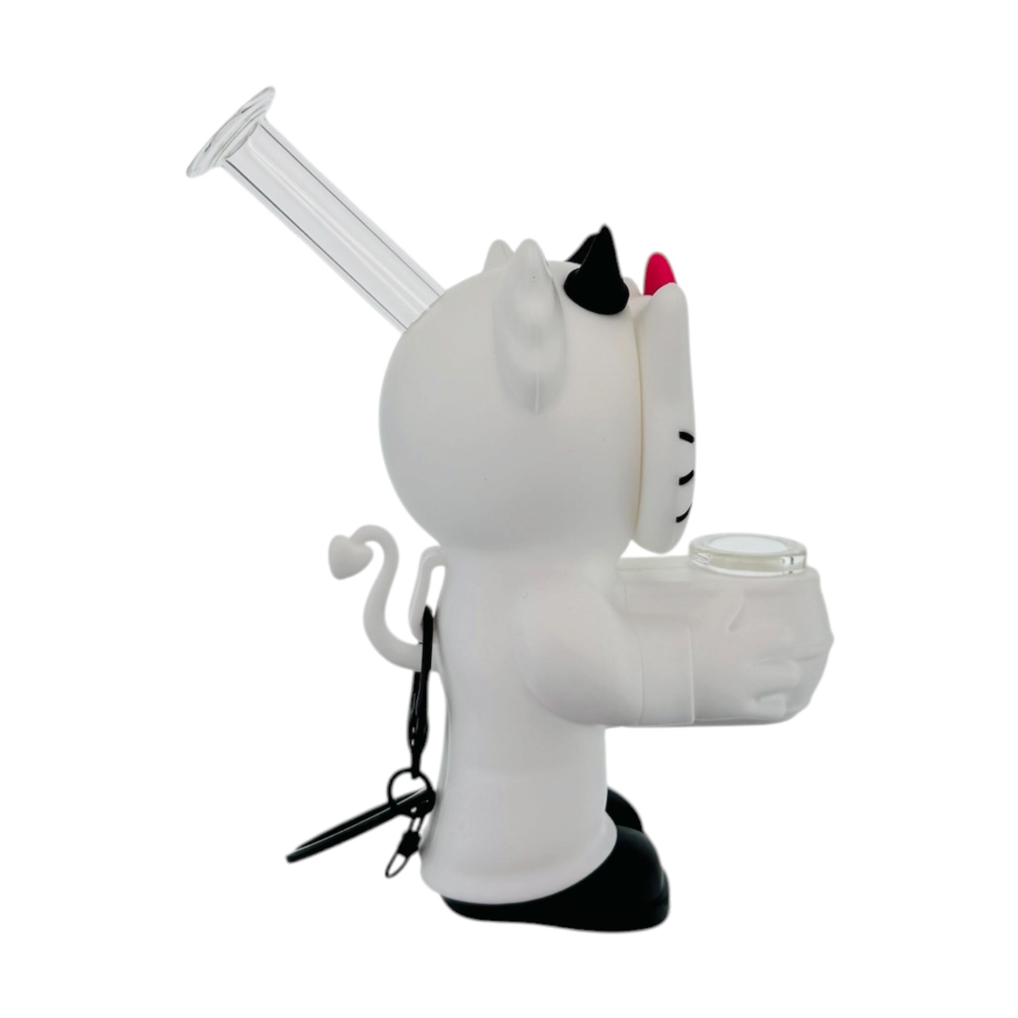 Devil Kitty Silicone Rubber Water Pipe White