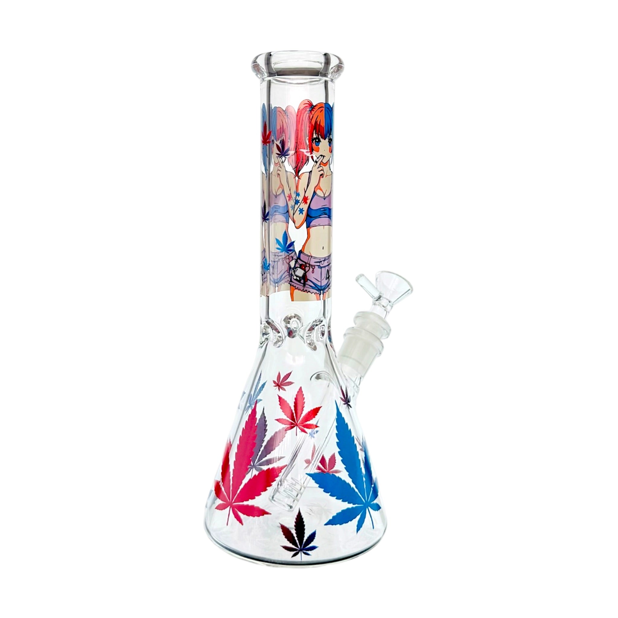 420 Anime Girl Glass Water Pipe Bong 10 Inches for sale