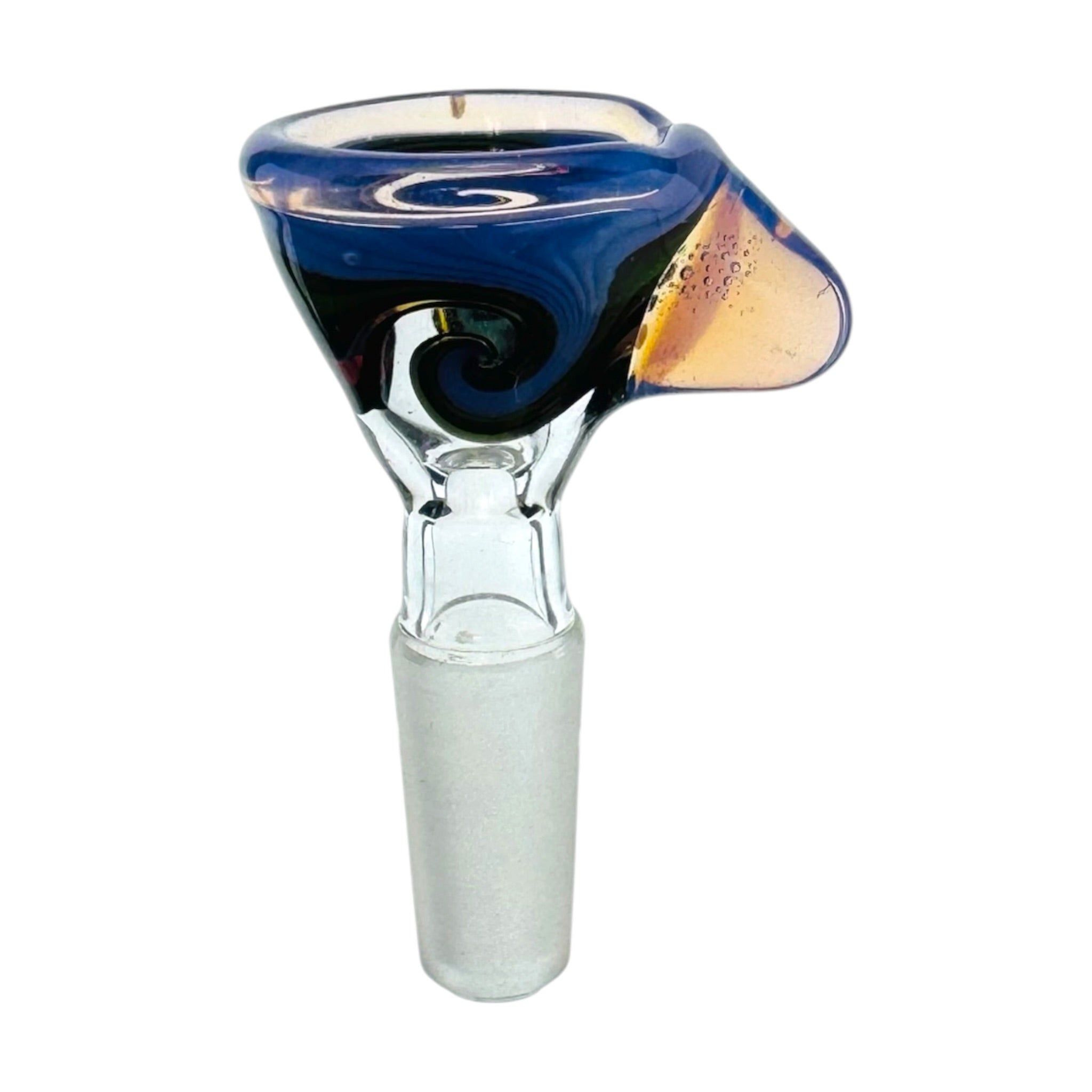N3RD Glass 10mm Flower Bowl Cosmic Fume Rim With Blue and Green Linework