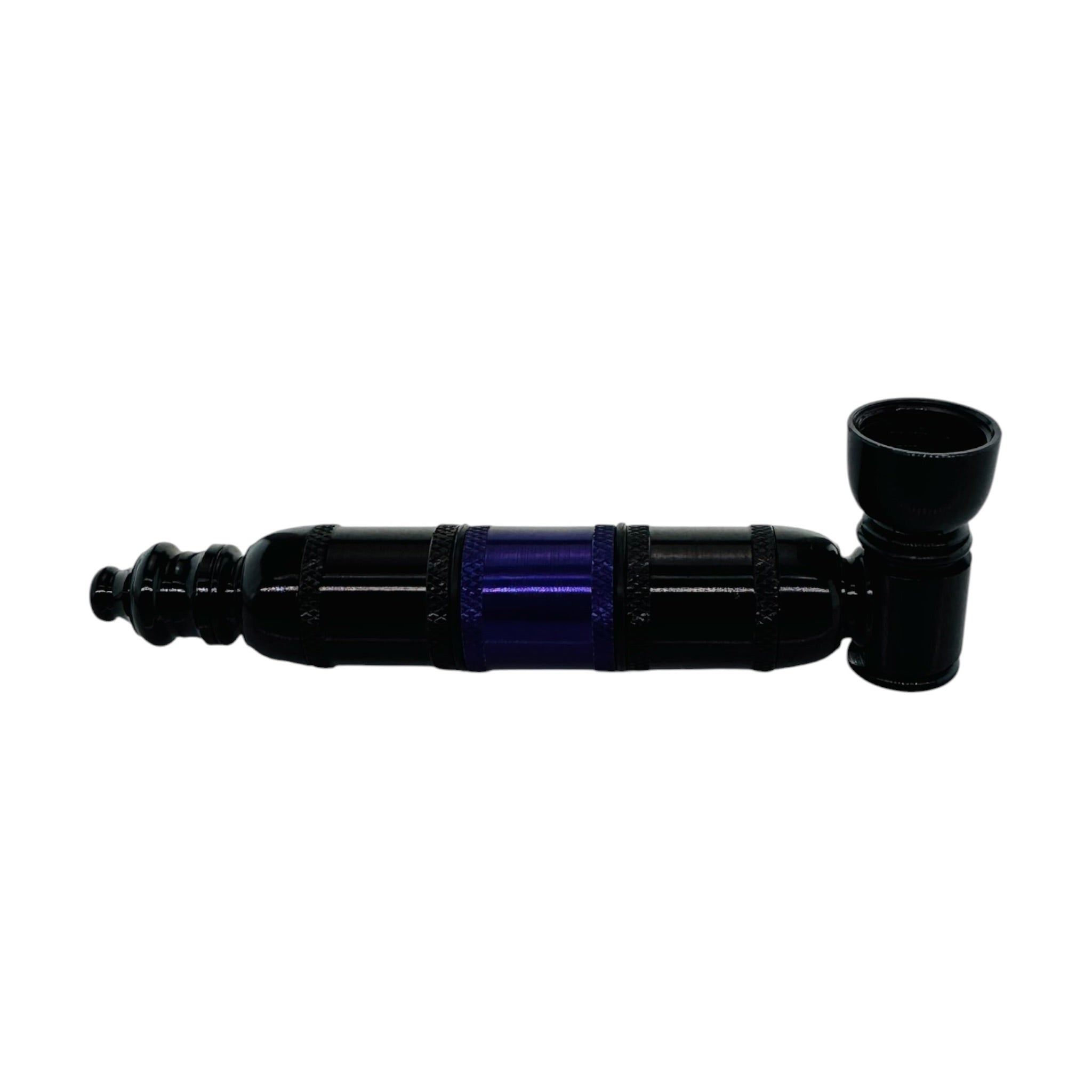 aluminum Metal Hand smoking Pipe Black And Purple Extra Large Chamber Hand Pipe