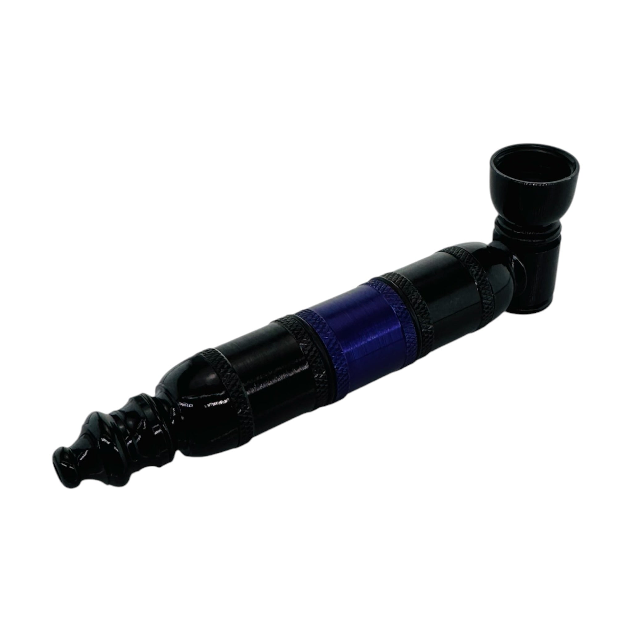 aluminum Metal Hand smoking Pipe Black And Purple Extra Large Chamber Hand Pipe